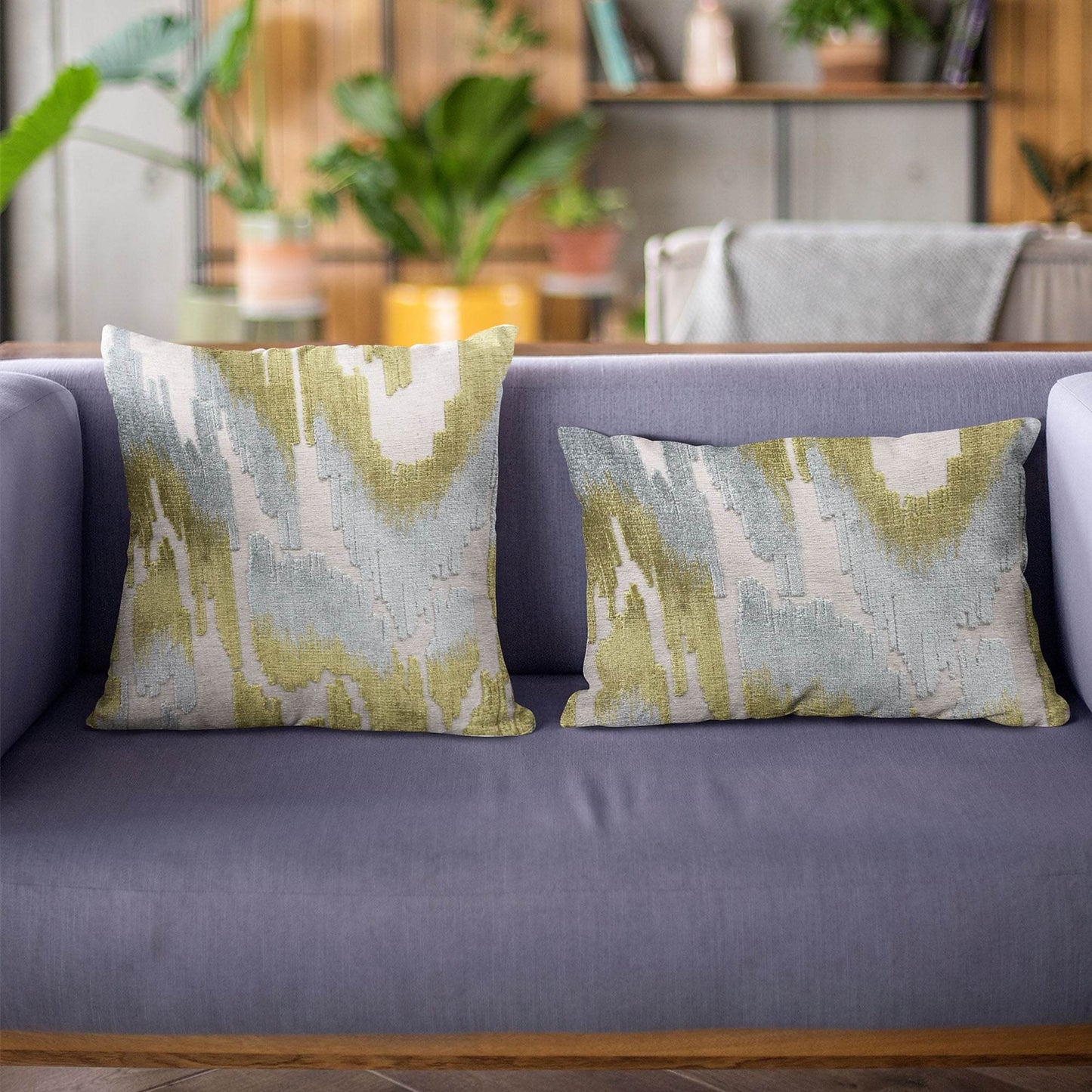 Plutus Velvet Glamour Blue, Citrine, Cream Handmade Luxury Pillow - Plutus Brands