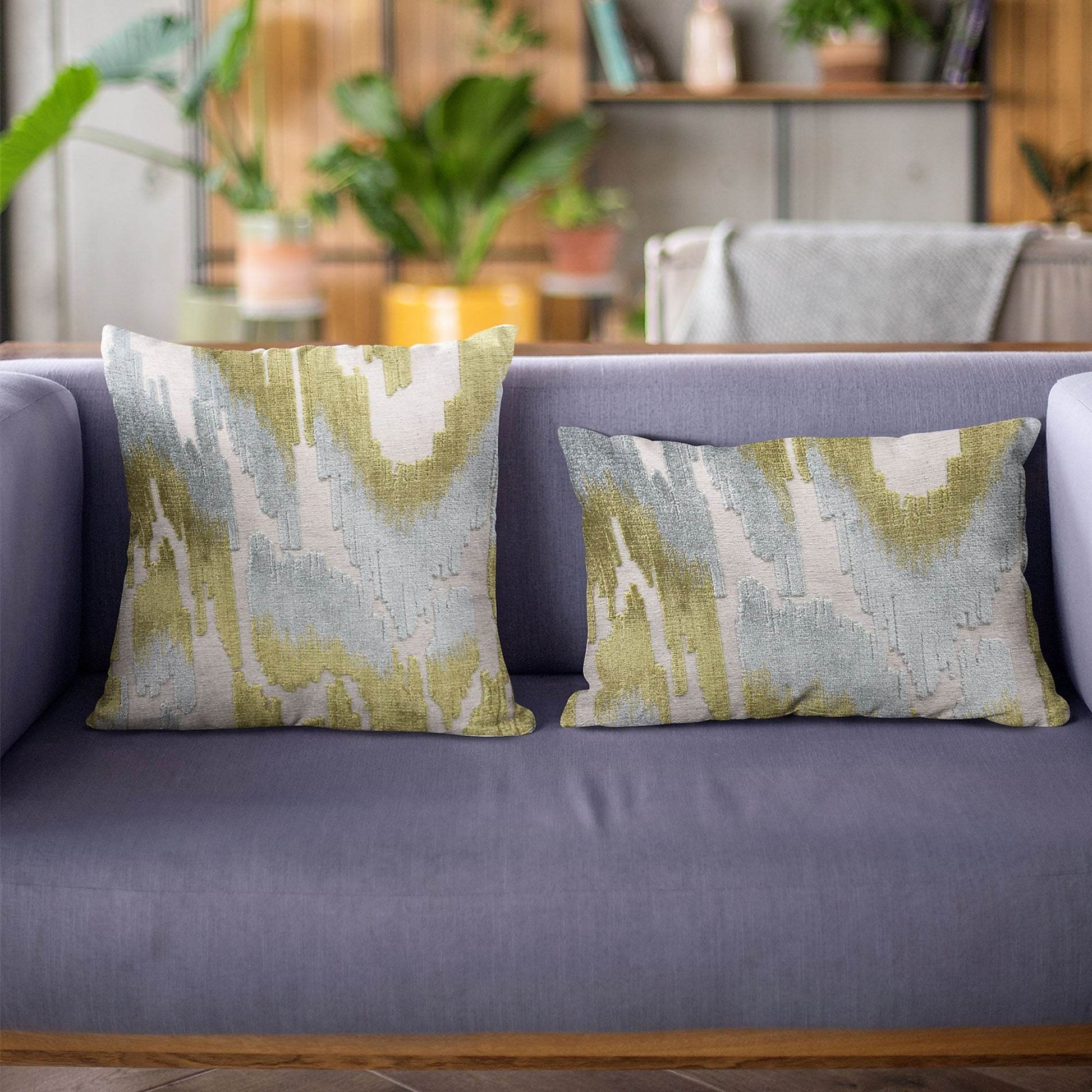 Plutus Velvet Glamour Blue, Citrine, Cream Handmade Luxury Pillow - Plutus Brands