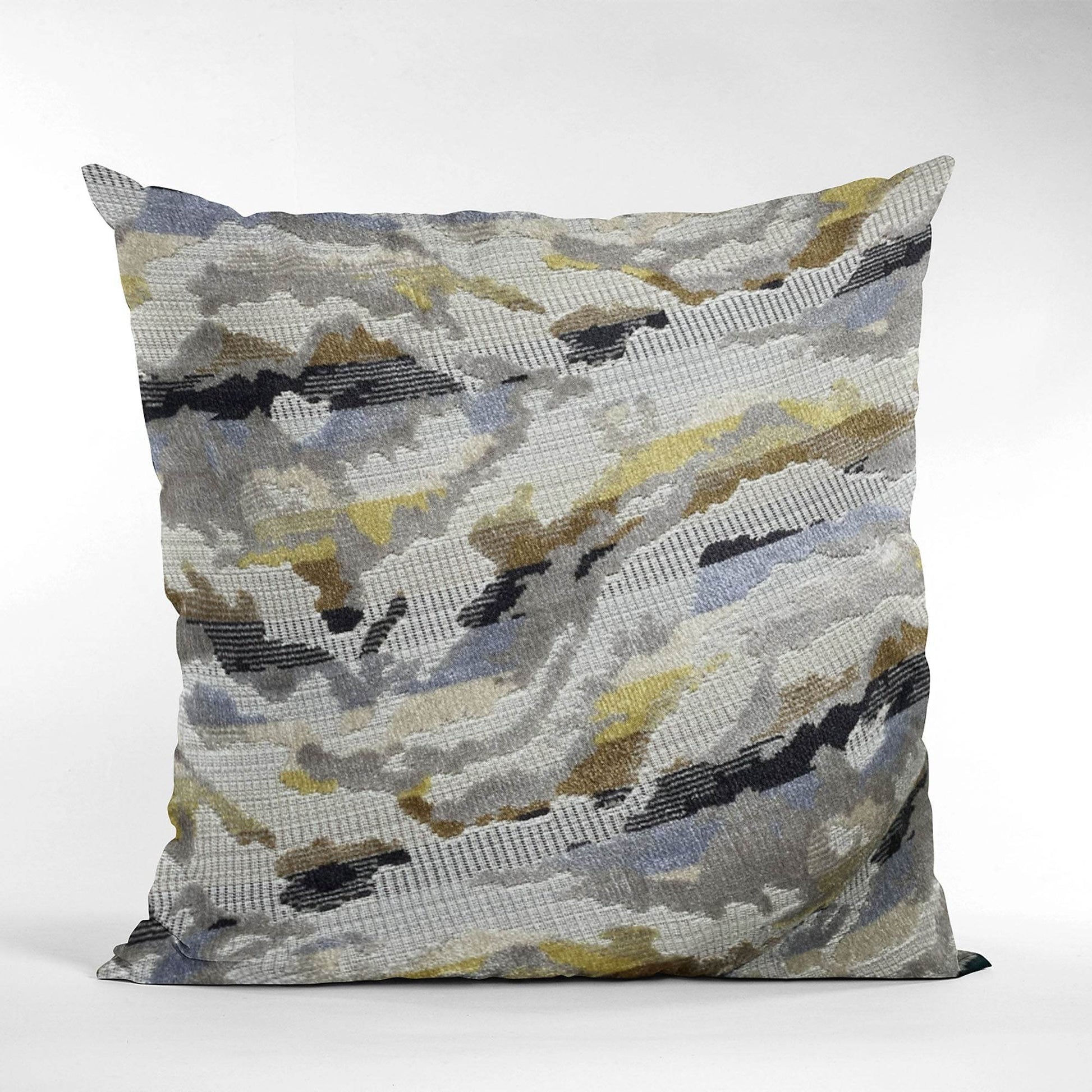 Plutus Velvet Crest Black, Gray, Citrine Handmade Luxury Pillow - Plutus Brands