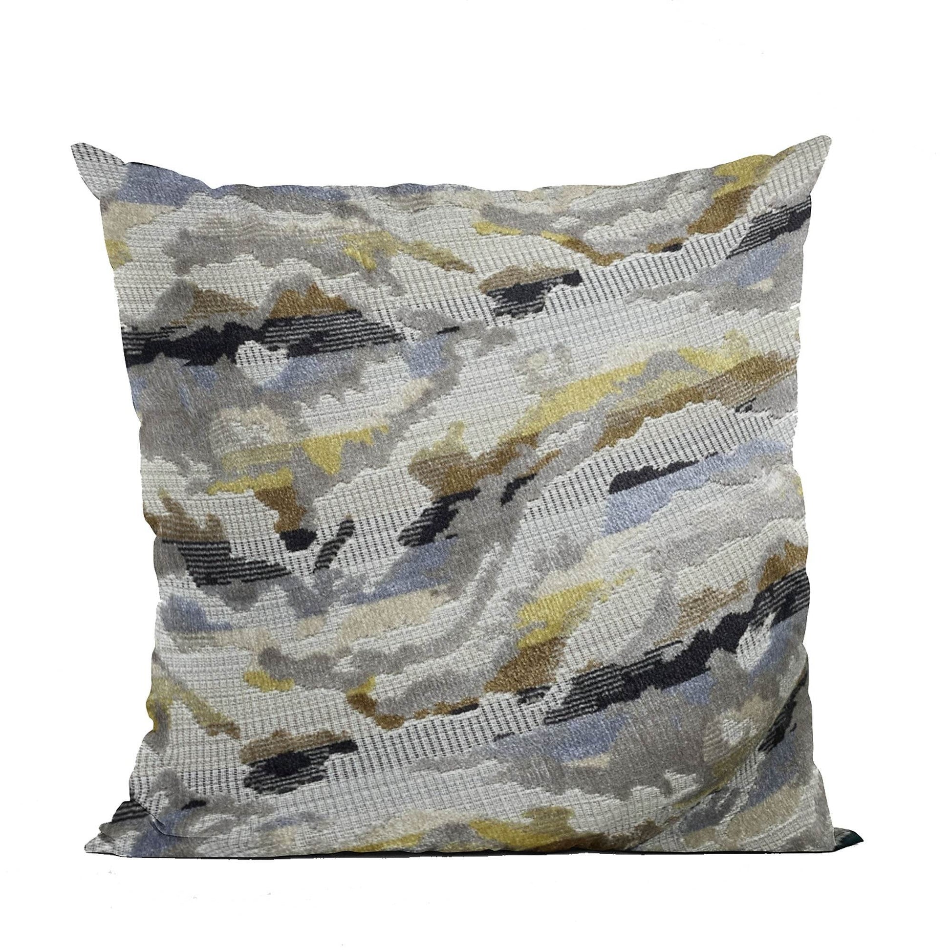 Plutus Velvet Crest Black, Gray, Citrine Handmade Luxury Pillow - Plutus Brands