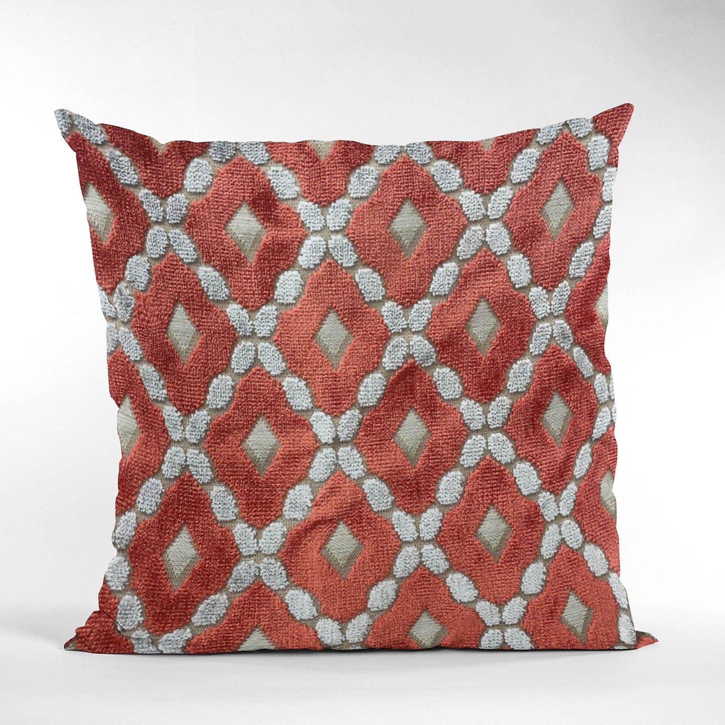Plutus Velvet Majestic Red, Gray Handmade Luxury Pillow - Plutus Brands
