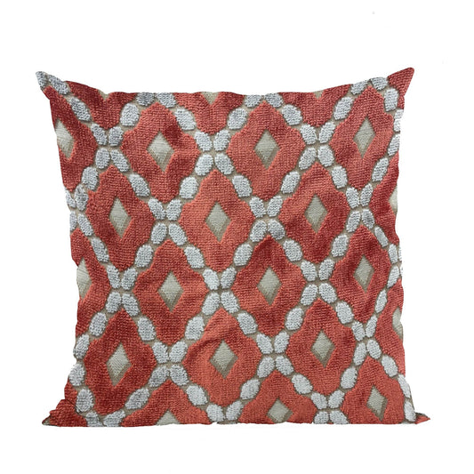 Plutus Velvet Majestic Red, Gray Handmade Luxury Pillow - Plutus Brands