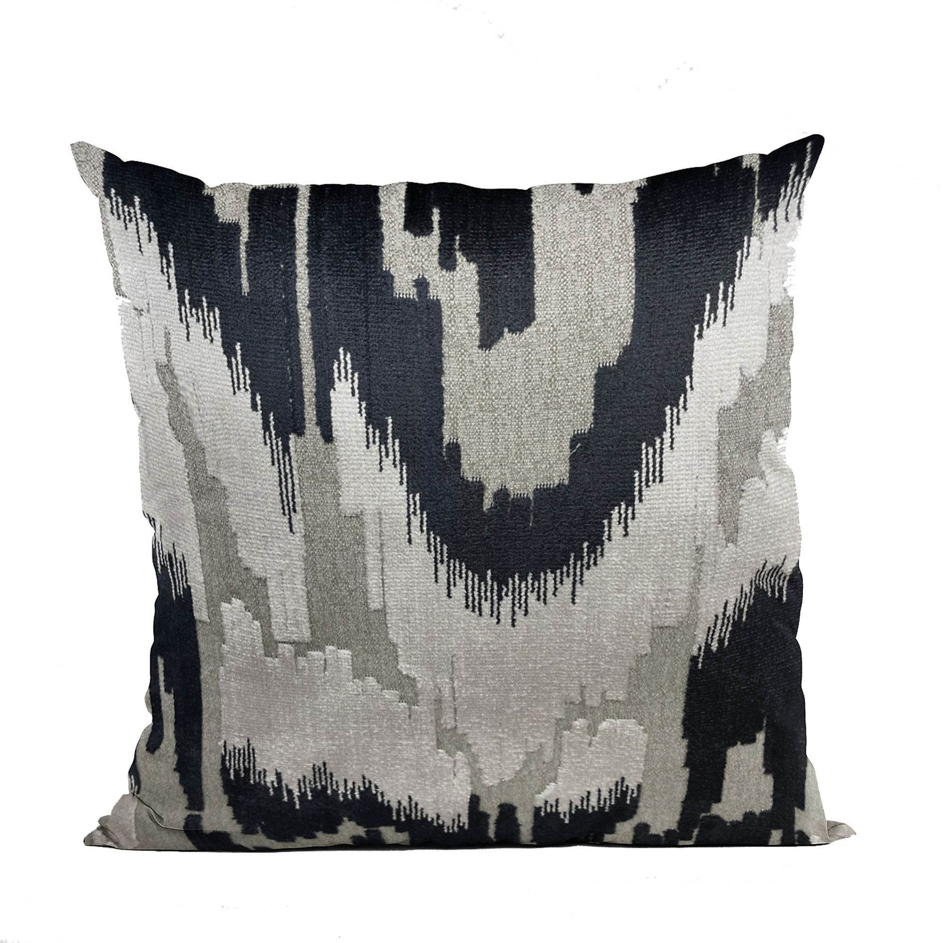 Plutus Velvet Glamour Black, Gray, Cream Handmade Luxury Pillow - Plutus Brands