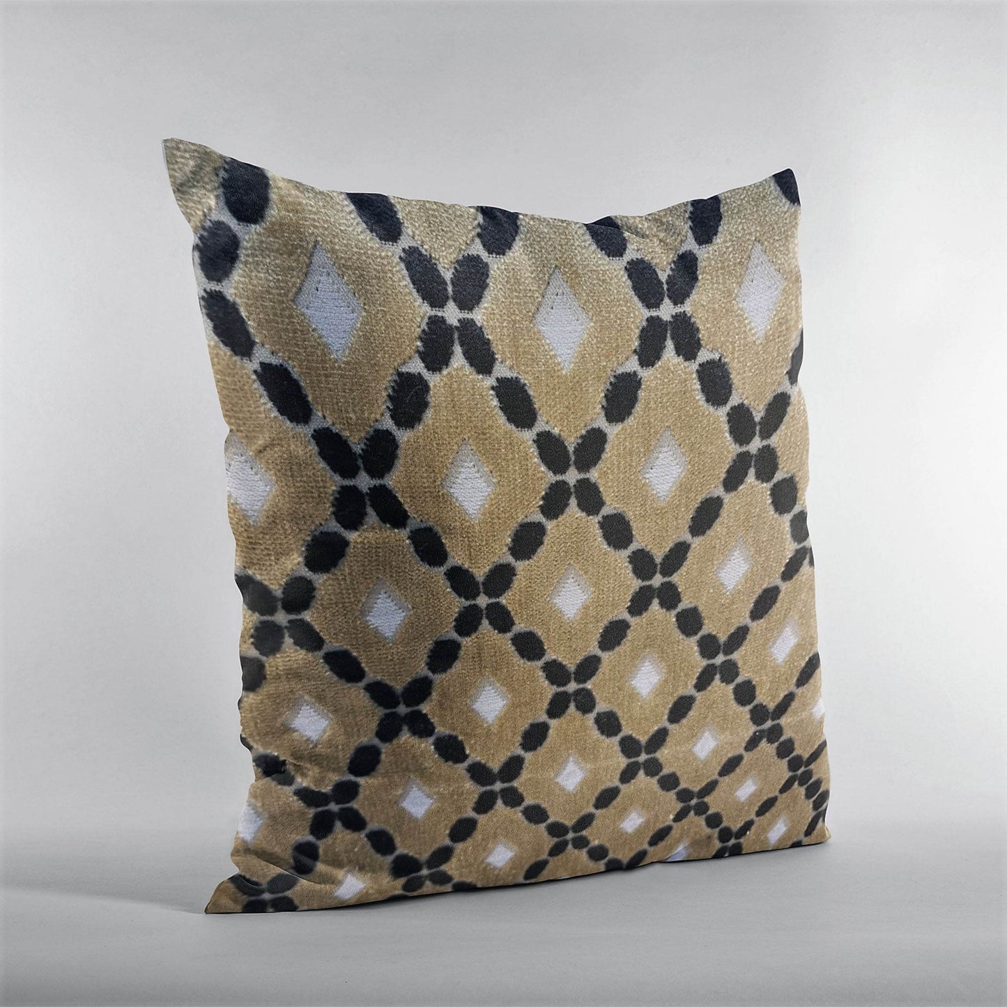 Plutus Velvet Majestic Gold, Black, Cream Handmade Luxury Pillow - Plutus Brands