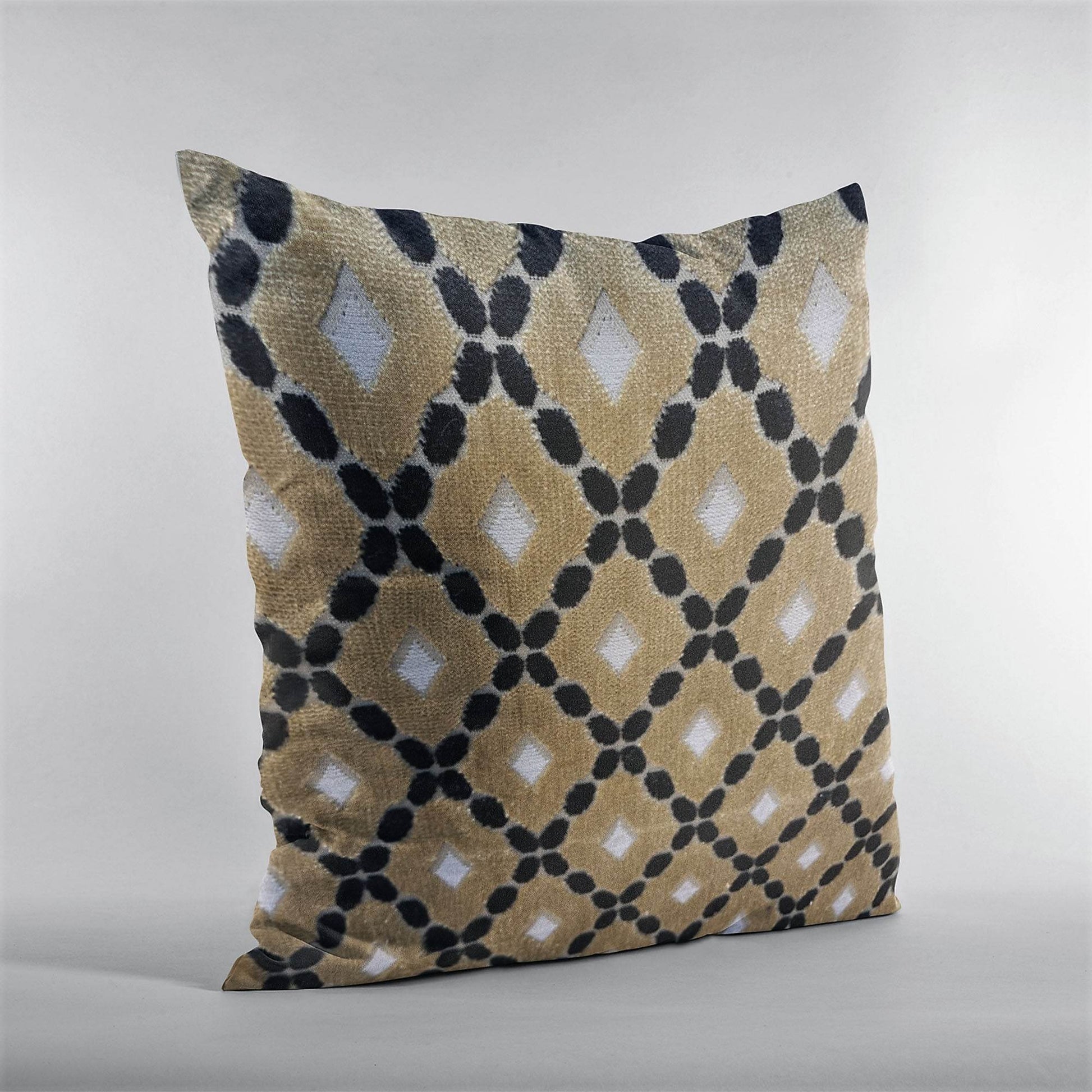 Plutus Velvet Majestic Gold, Black, Cream Handmade Luxury Pillow - Plutus Brands