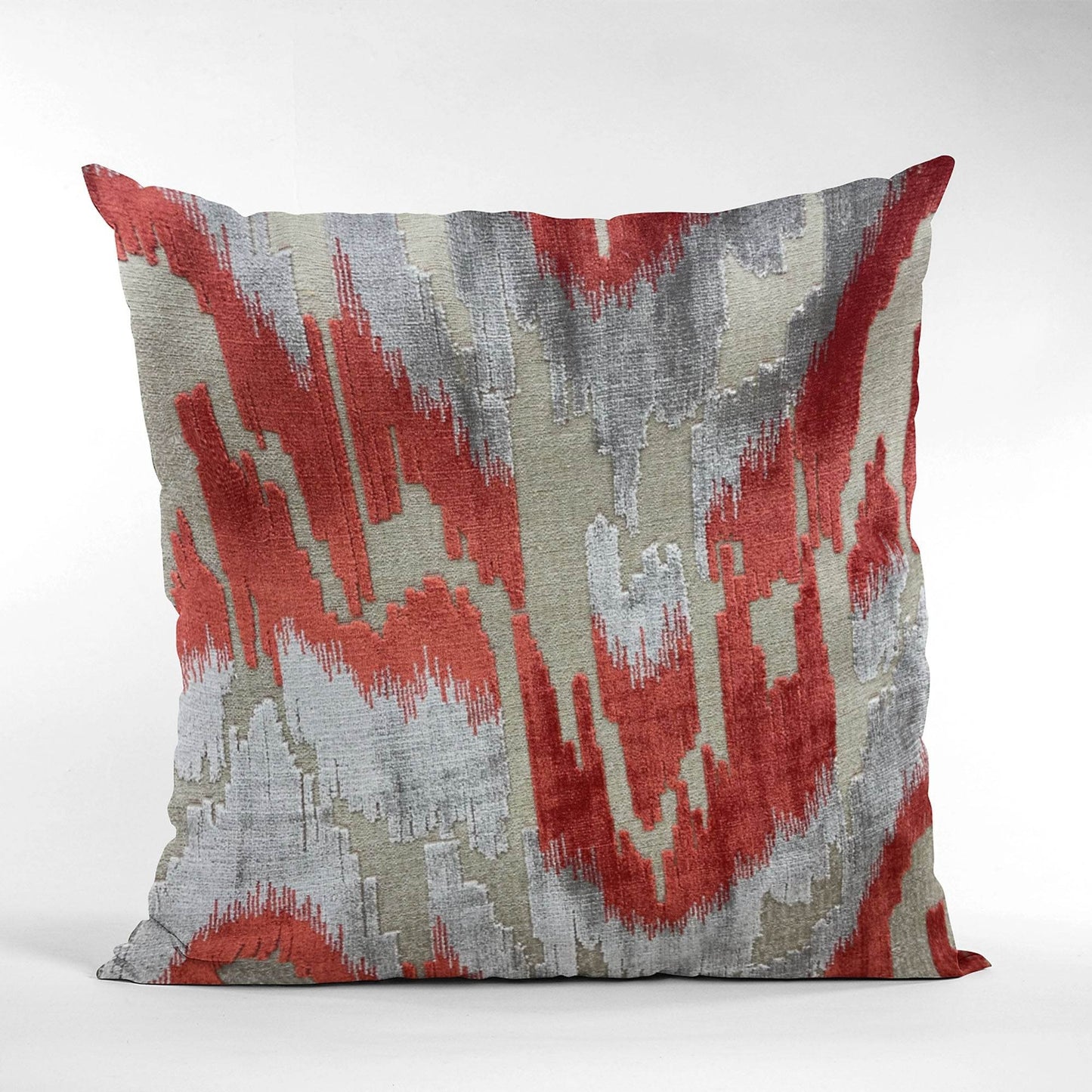 Plutus Velvet Glamour Red, Gray Handmade Luxury Pillow - Plutus Brands
