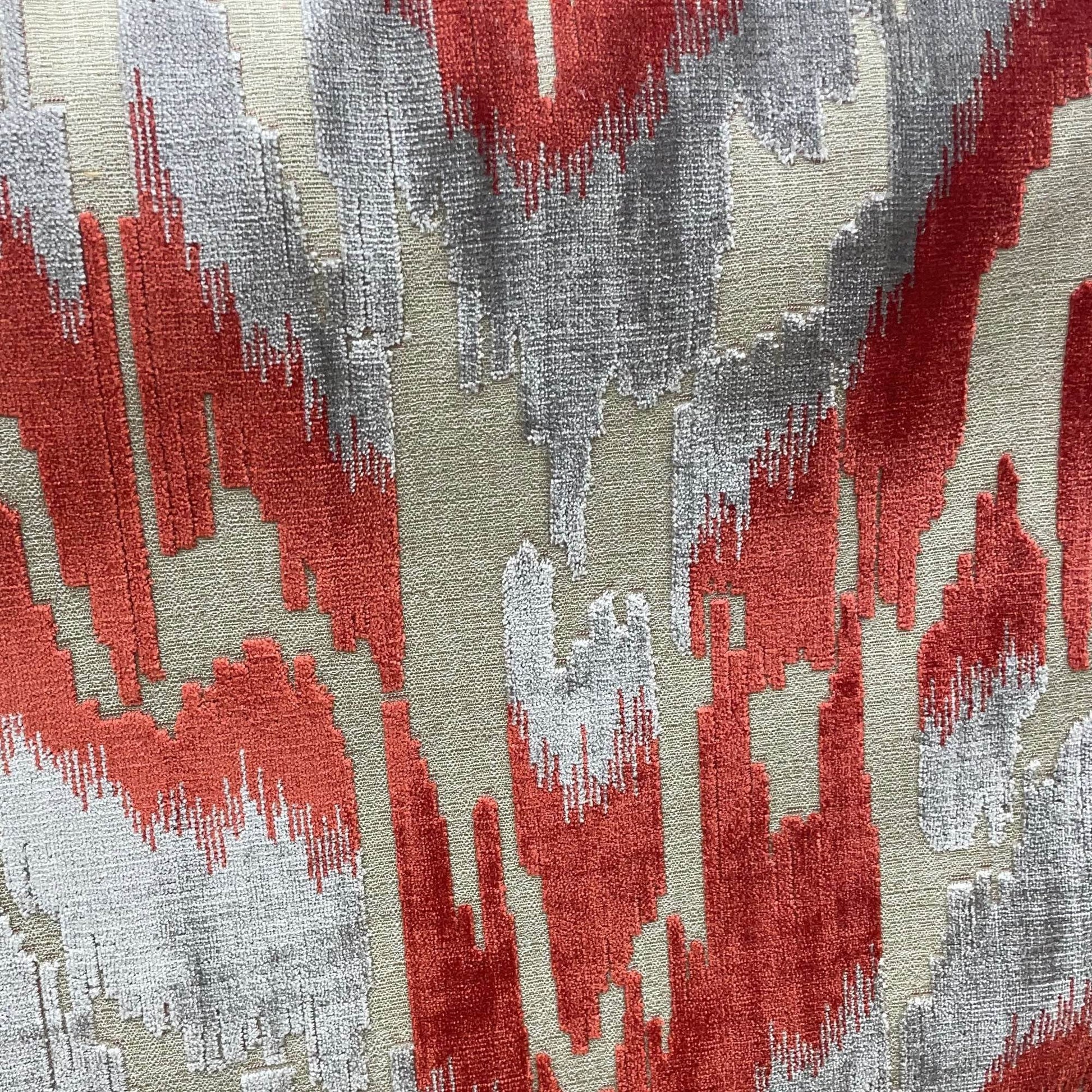 Plutus Velvet Glamour Red, Gray Handmade Luxury Pillow - Plutus Brands