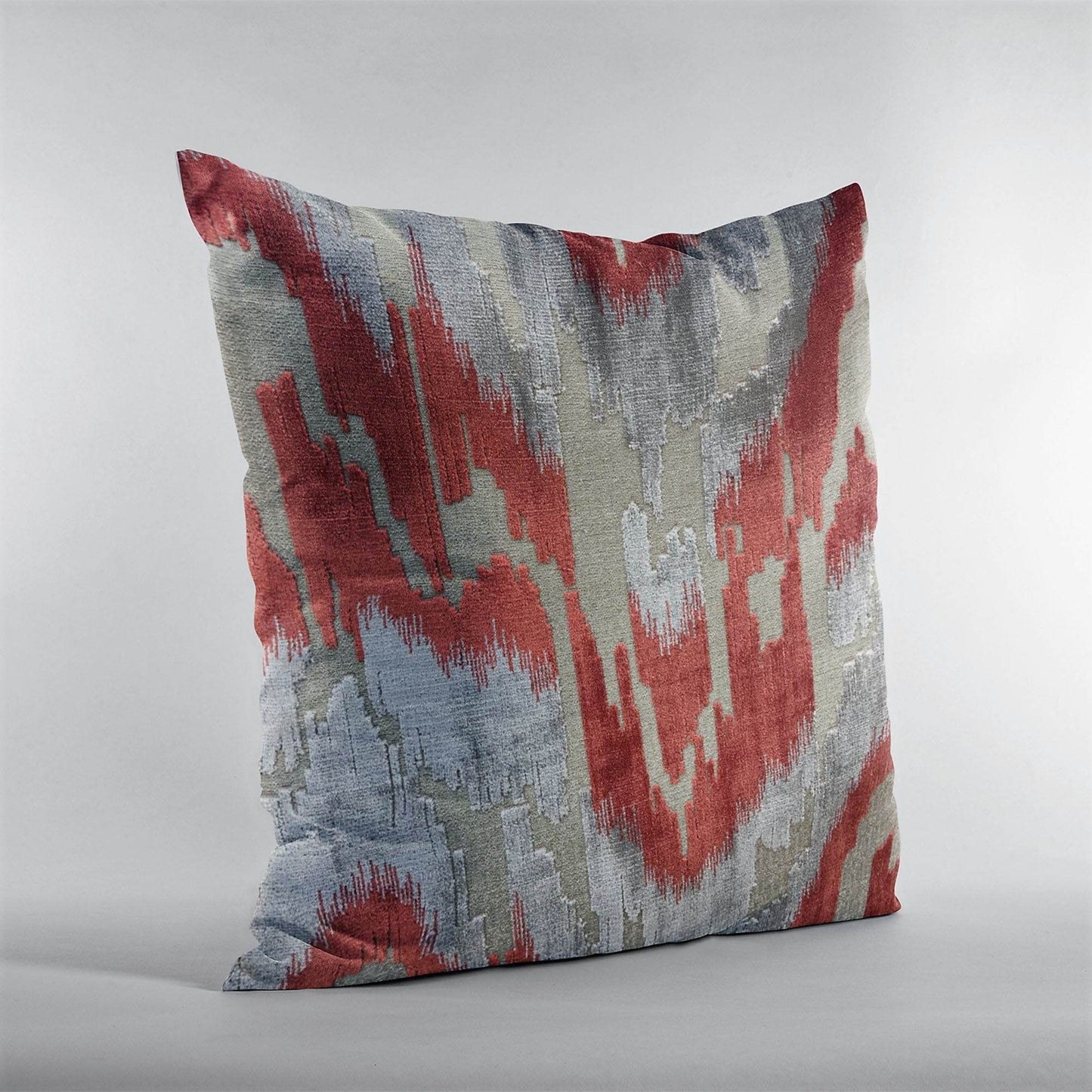 Plutus Velvet Glamour Red, Gray Handmade Luxury Pillow - Plutus Brands