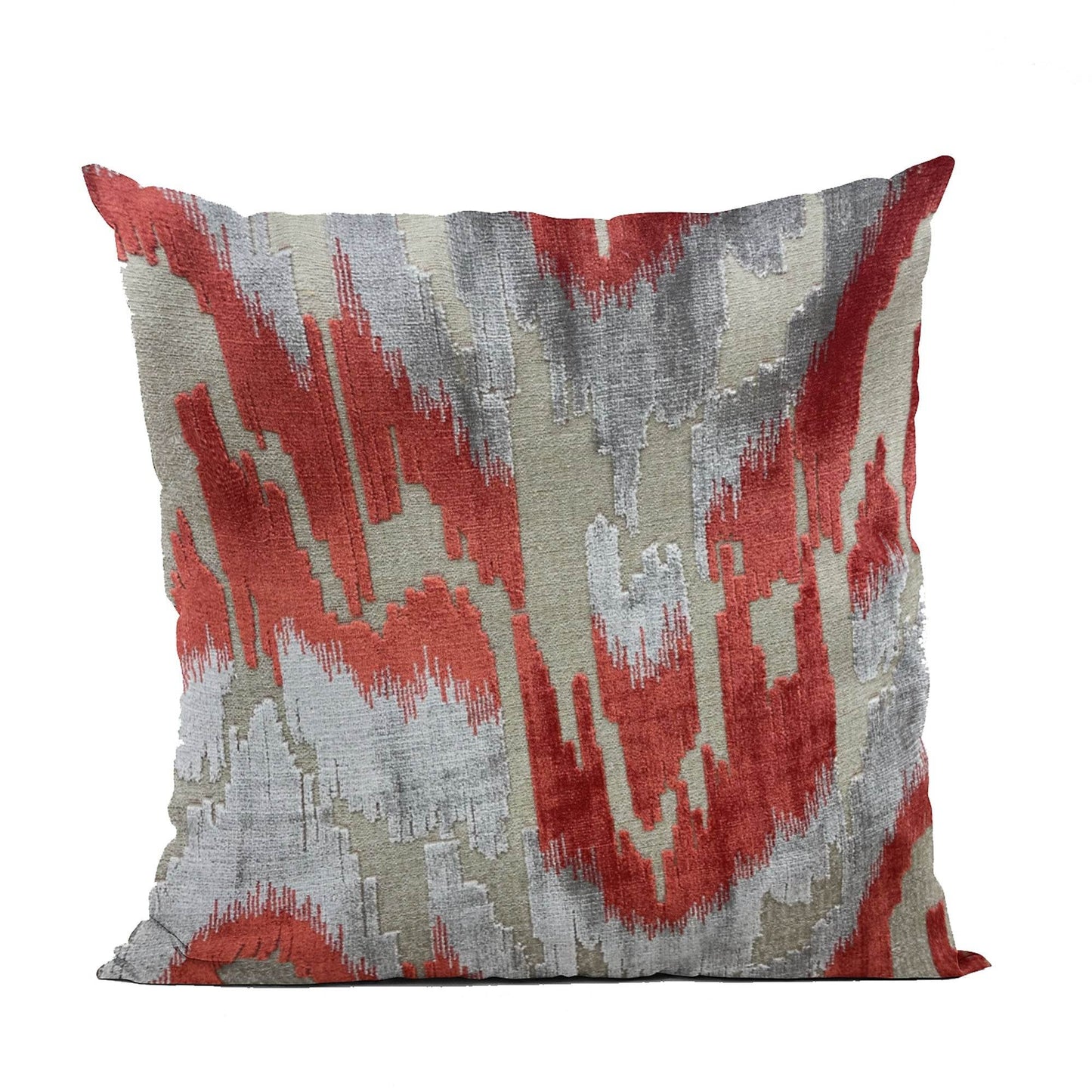 Plutus Velvet Glamour Red, Gray Handmade Luxury Pillow - Plutus Brands