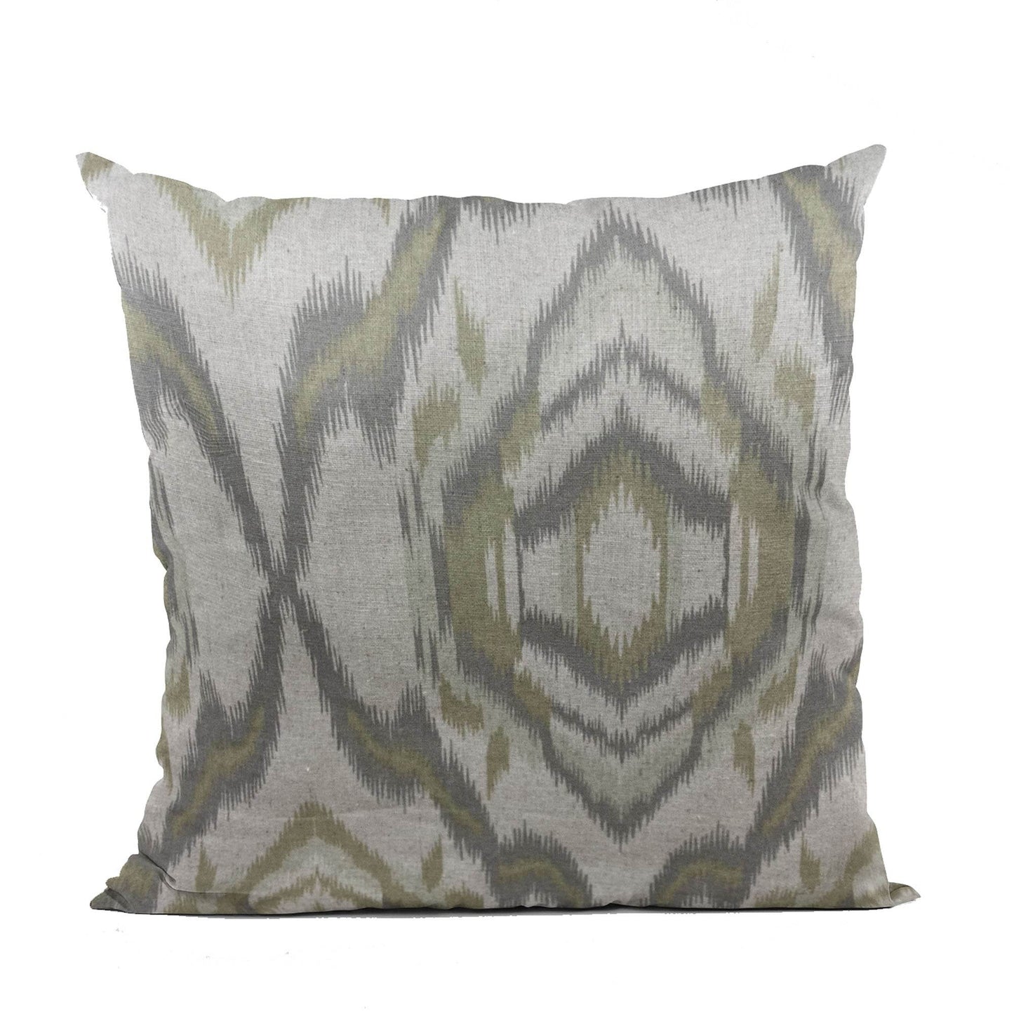 Plutus Ikat Dream Gray, Citrine Handmade Luxury Pillow - Plutus Brands