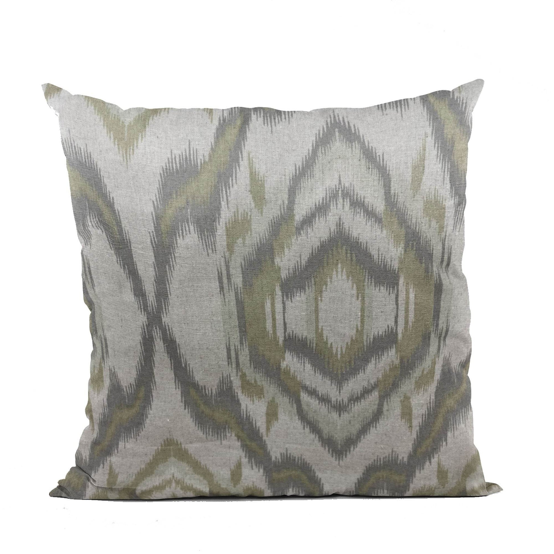 Plutus Ikat Dream Gray, Citrine Handmade Luxury Pillow - Plutus Brands