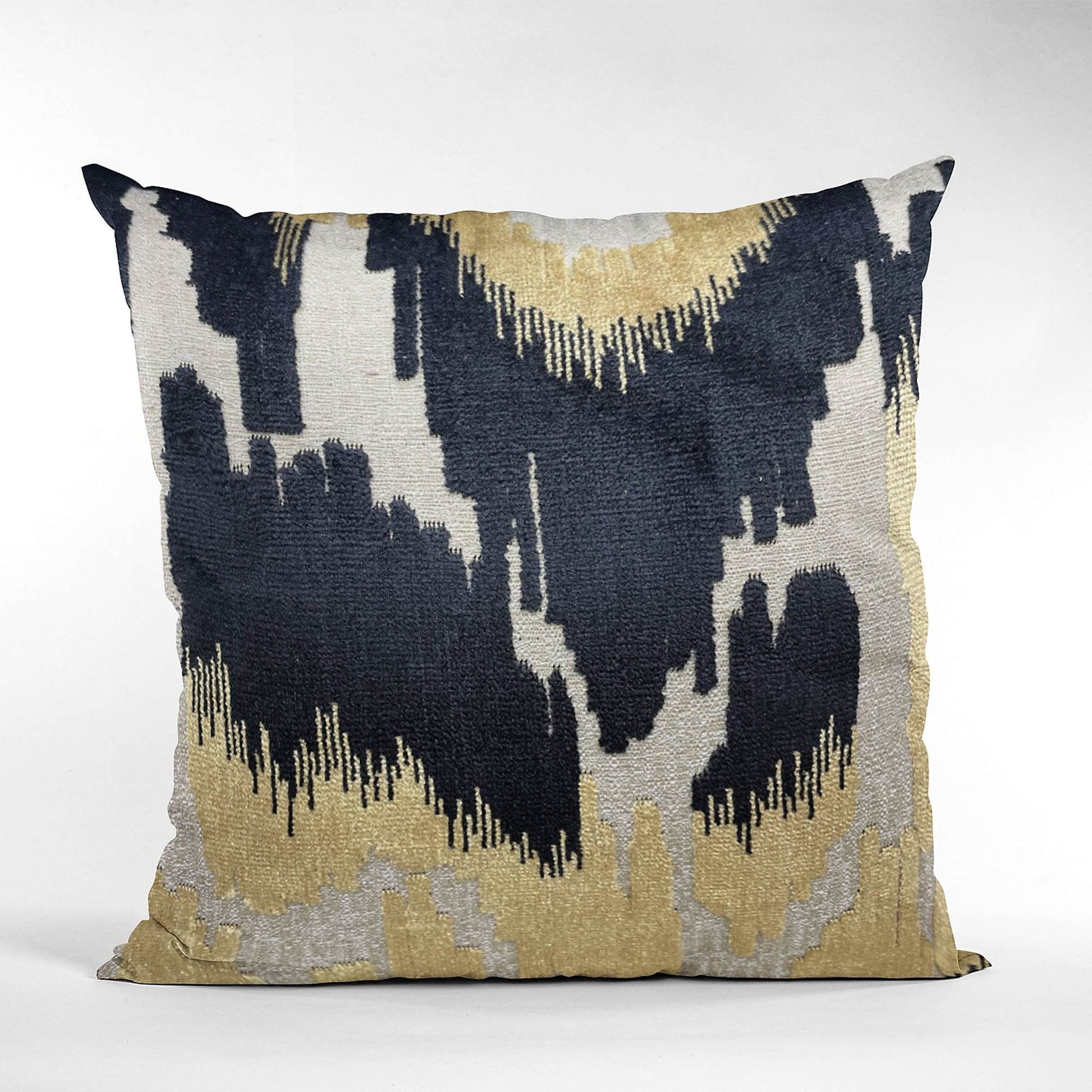 Plutus Velvet Glamour Black, Gold, Cream Handmade Luxury Pillow - Plutus Brands