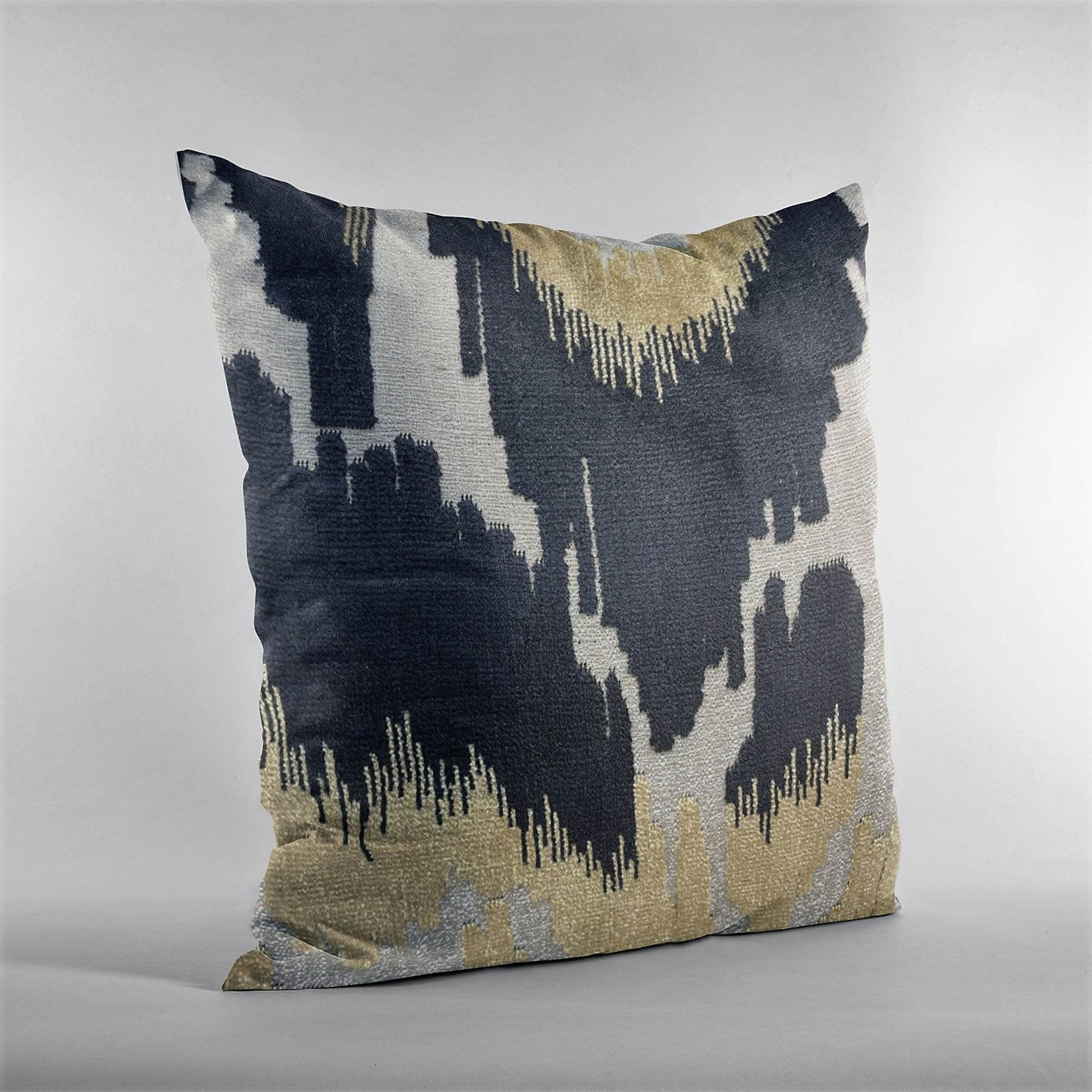 Plutus Velvet Glamour Black, Gold, Cream Handmade Luxury Pillow - Plutus Brands