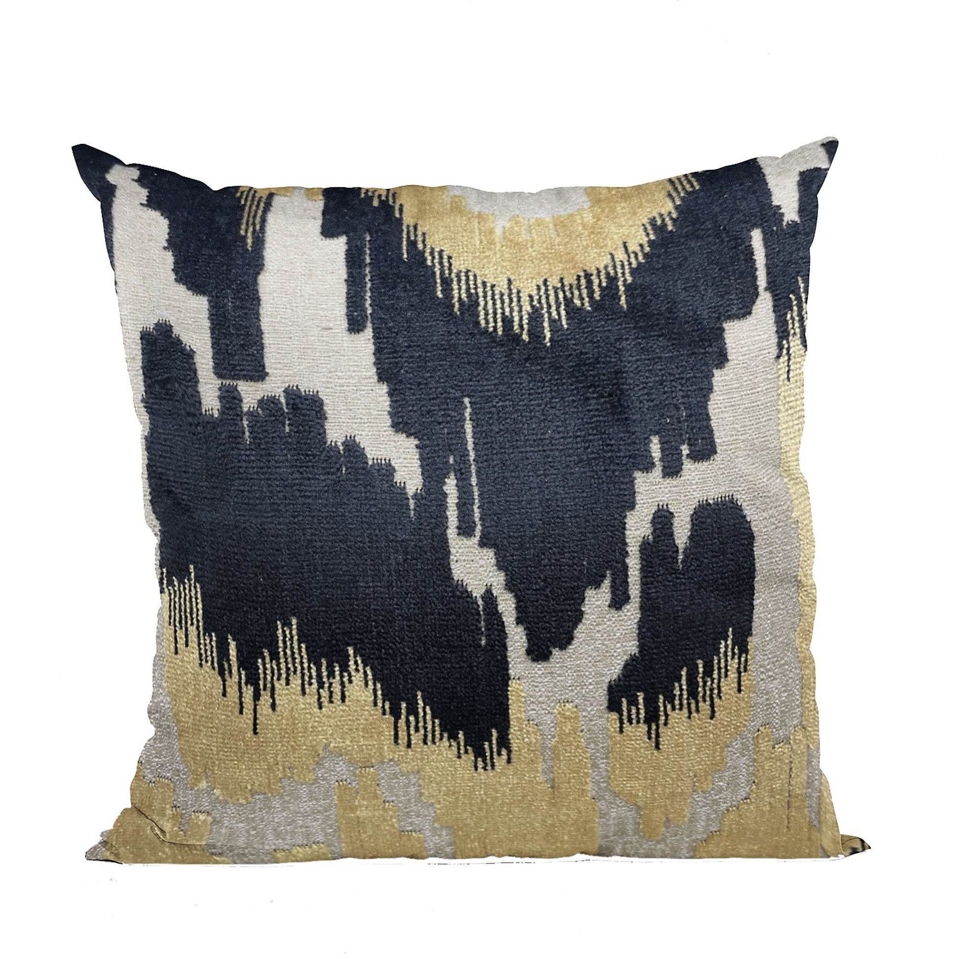 Plutus Velvet Glamour Black, Gold, Cream Handmade Luxury Pillow - Plutus Brands