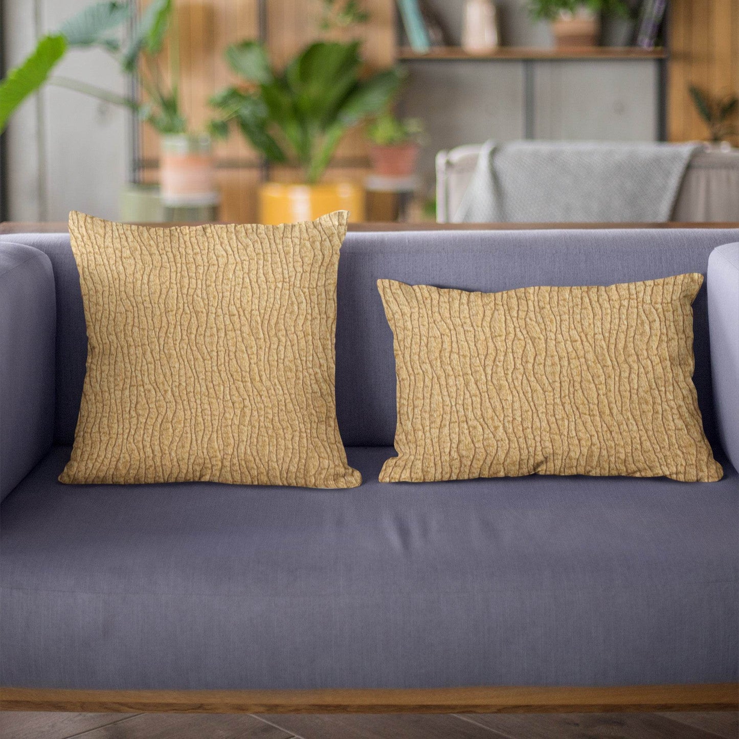 Plutus Yellow Desert Lines Luxury Throw Pillow - Plutus Brands