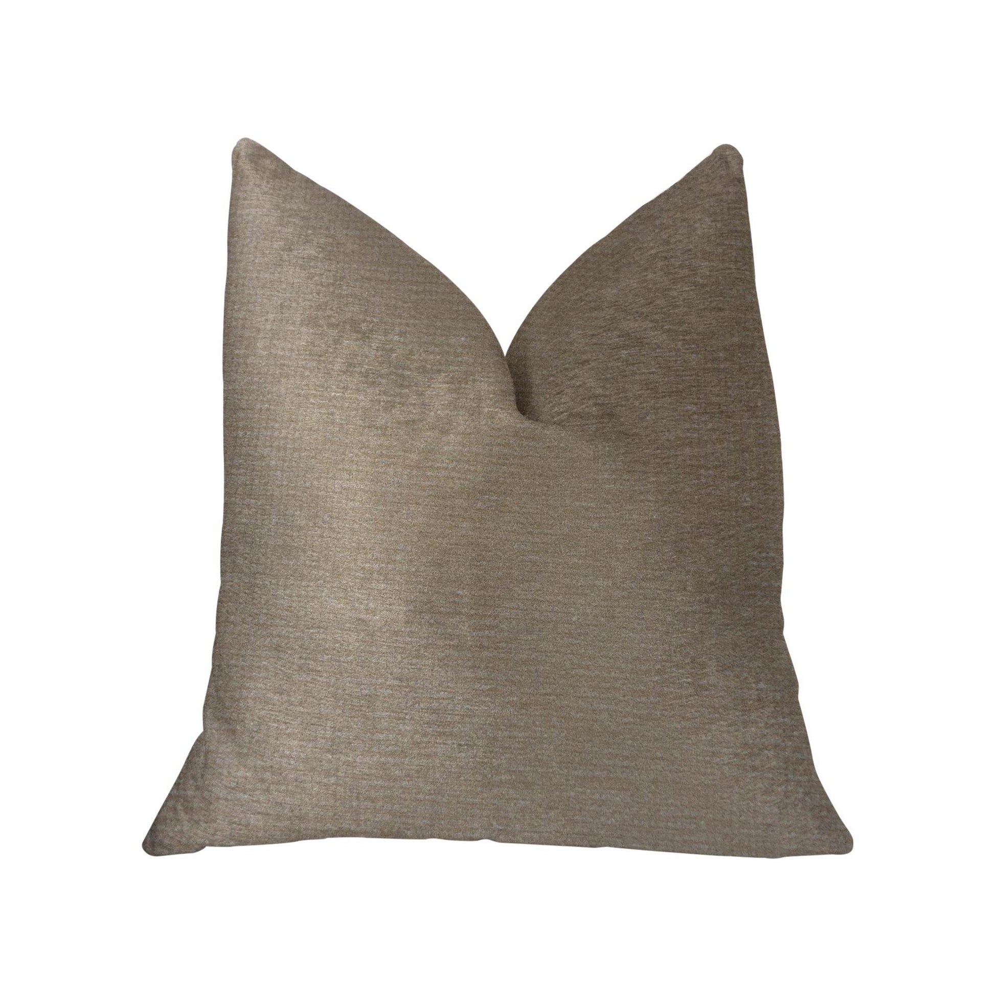 Café au lait Brown and Beige Luxury Throw Pillow - Plutus Brands