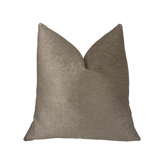 Café au lait Brown and Beige Luxury Throw Pillow - Plutus Brands