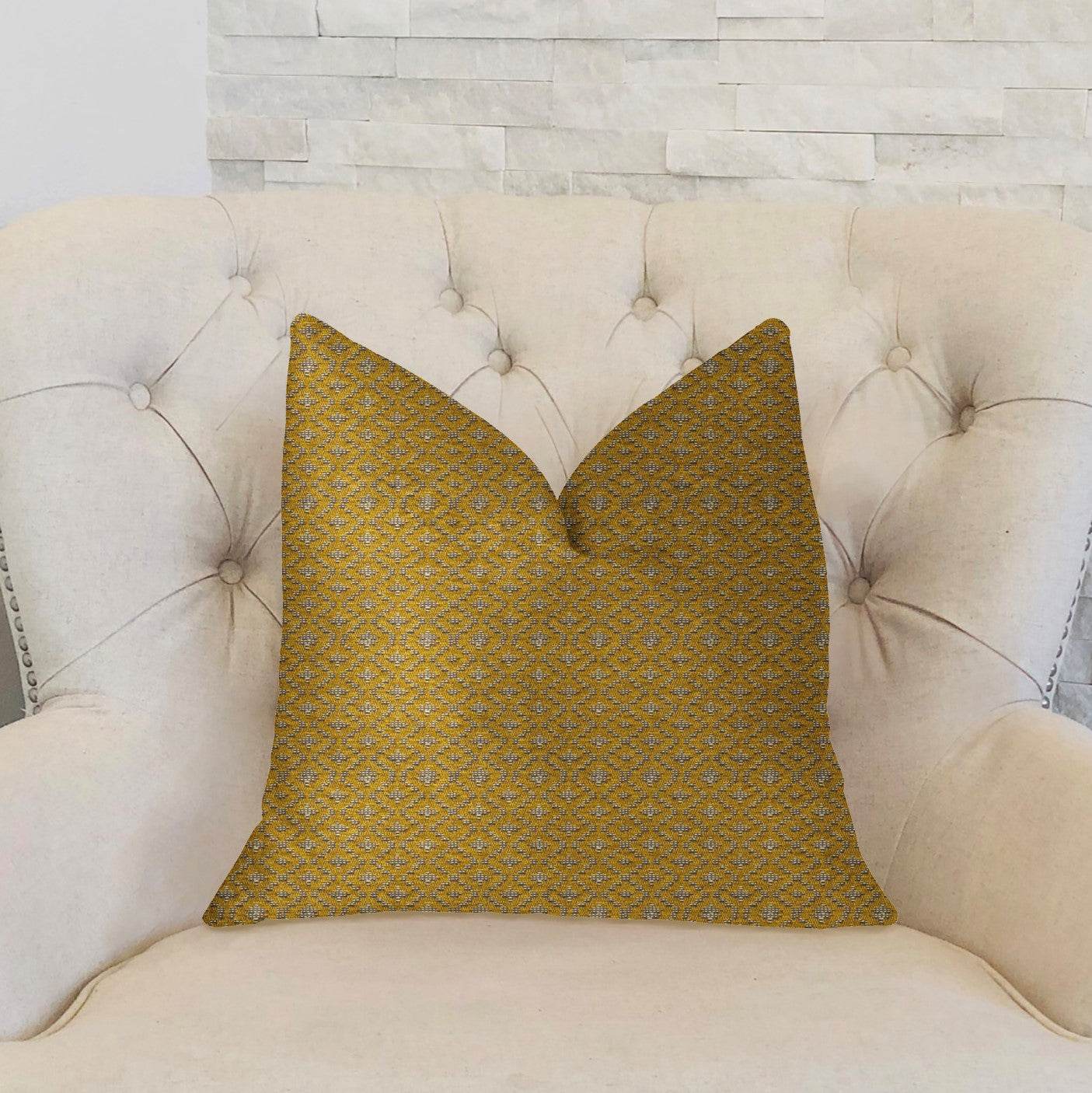 Goden Cleopatra Gold and Silver Luxury Throw Pillow - Plutus Brands