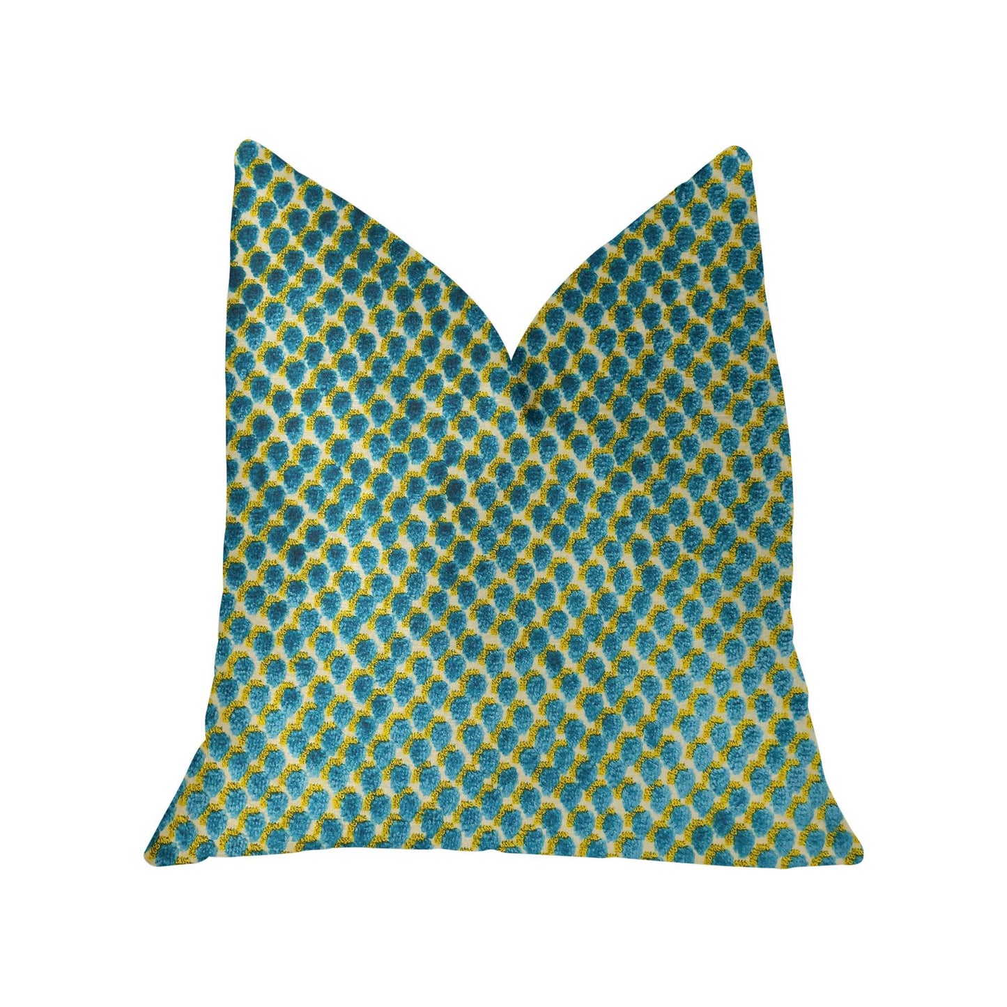Sea Green Iota Turquoise Luxury Throw Pillow - Plutus Brands