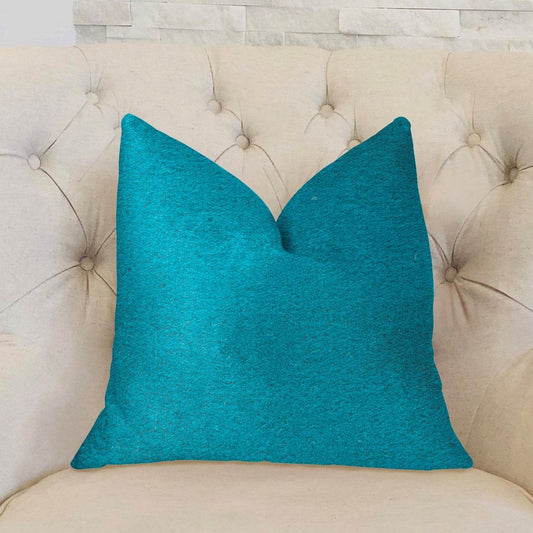 Aquamarine Velvet Turquoise Luxury Throw Pillow - Plutus Brands