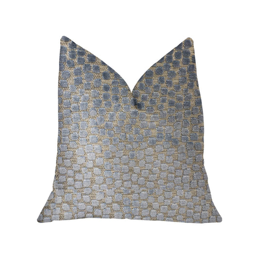Dusky Gem Blue and Silver Luxury Throw Pillow - Plutus Brands