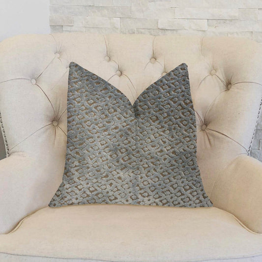 Metropolis Silver and Taupe Luxury Throw Pillow - Plutus Brands