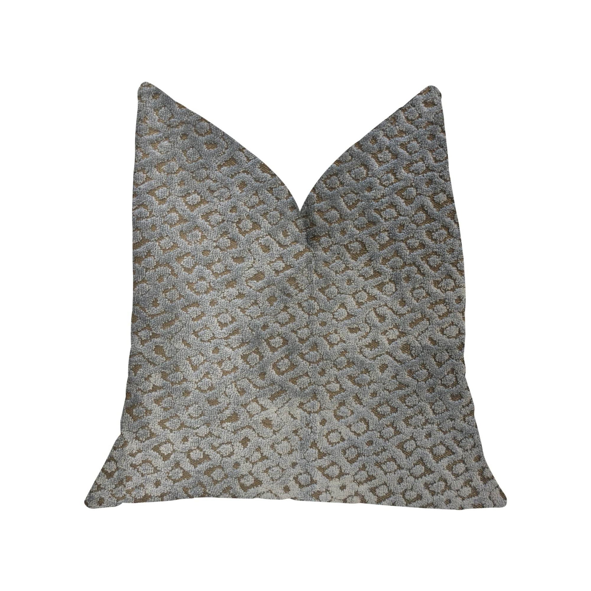 Metropolis Silver and Taupe Luxury Throw Pillow - Plutus Brands