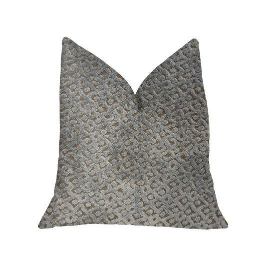 Metropolis Silver and Taupe Luxury Throw Pillow - Plutus Brands