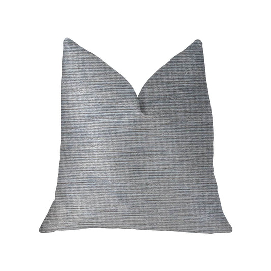 Icy Sky Blue and Silver Luxury Throw Pillow - Plutus Brands