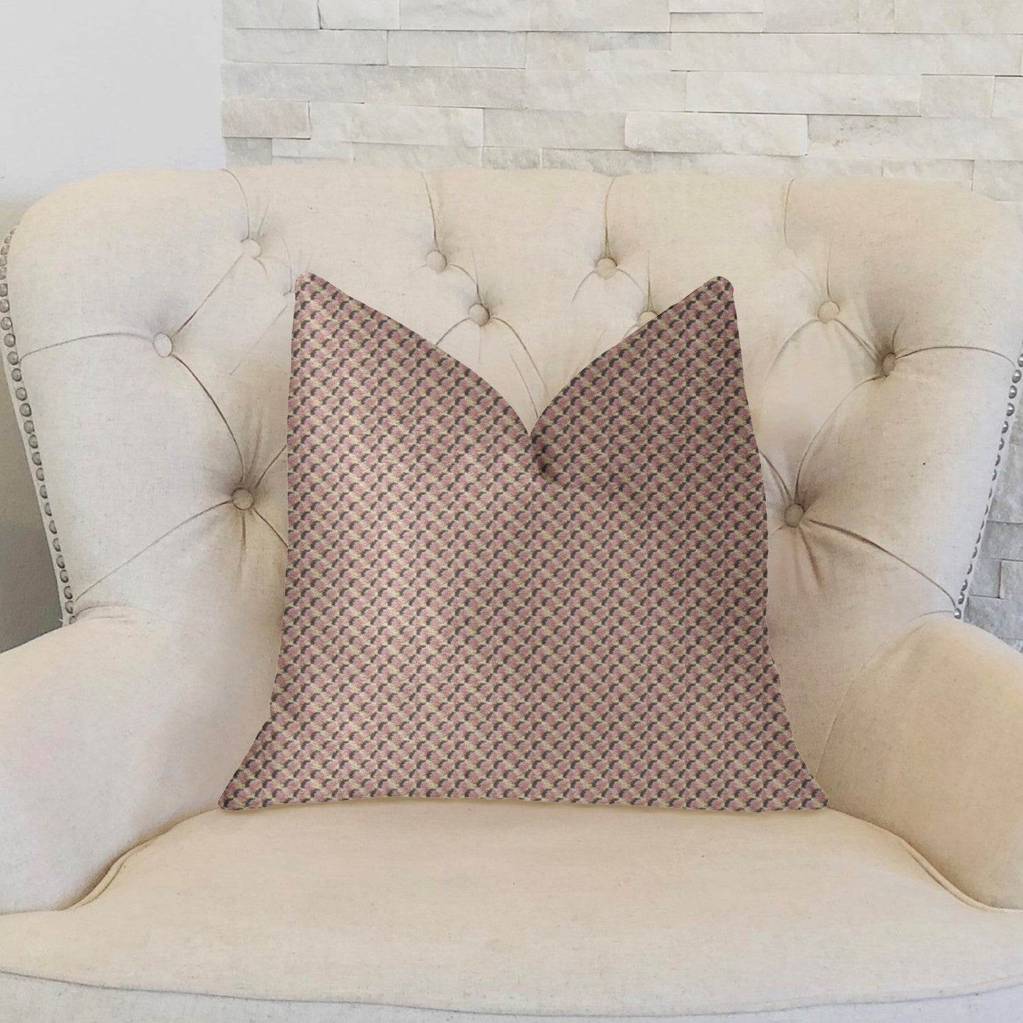 Ellie Pearl Pink and Ivory Luxury Throw Pillow - Plutus Brands