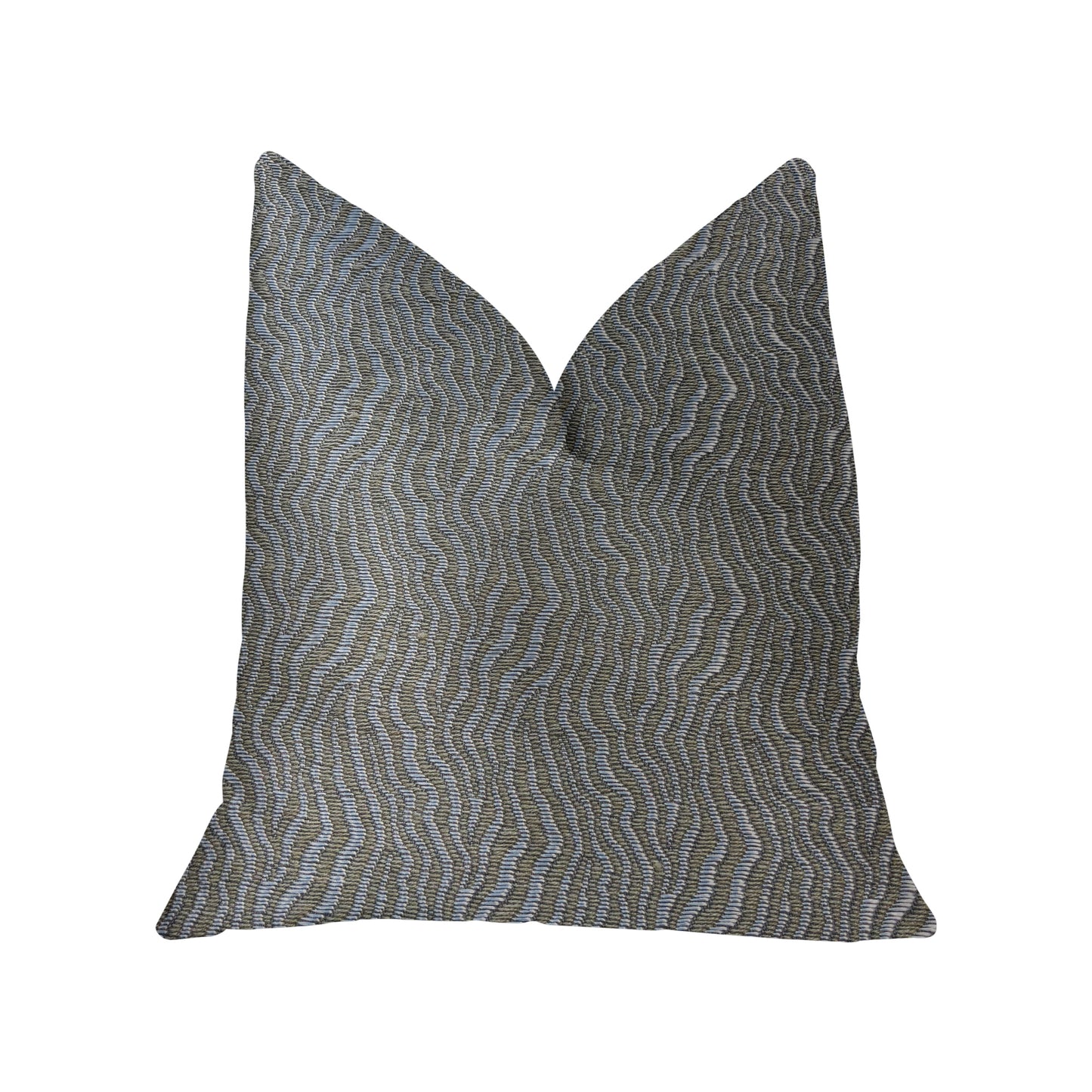 Dusky Veined Silver and Taupe Luxury Throw Pillow