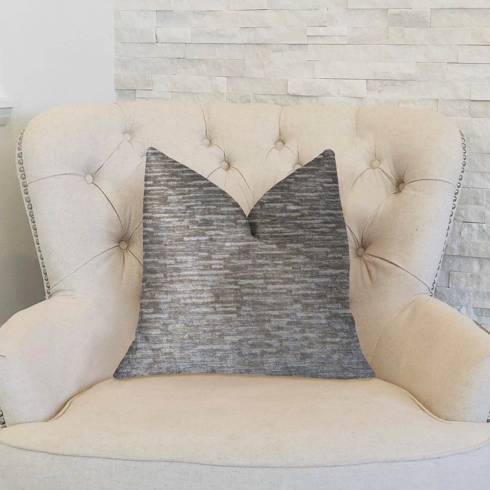 Montage Beige Luxury Throw Pillow - Plutus Brands