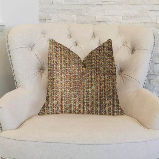 Prismatic Red and Brown Luxury Throw Pillow - Plutus Brands