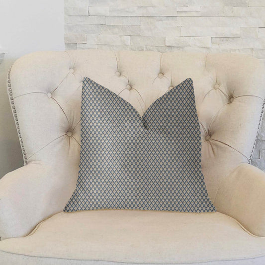 Highland Ridge Yellow, Blue and Ivory Luxury Throw Pillow - Plutus Brands