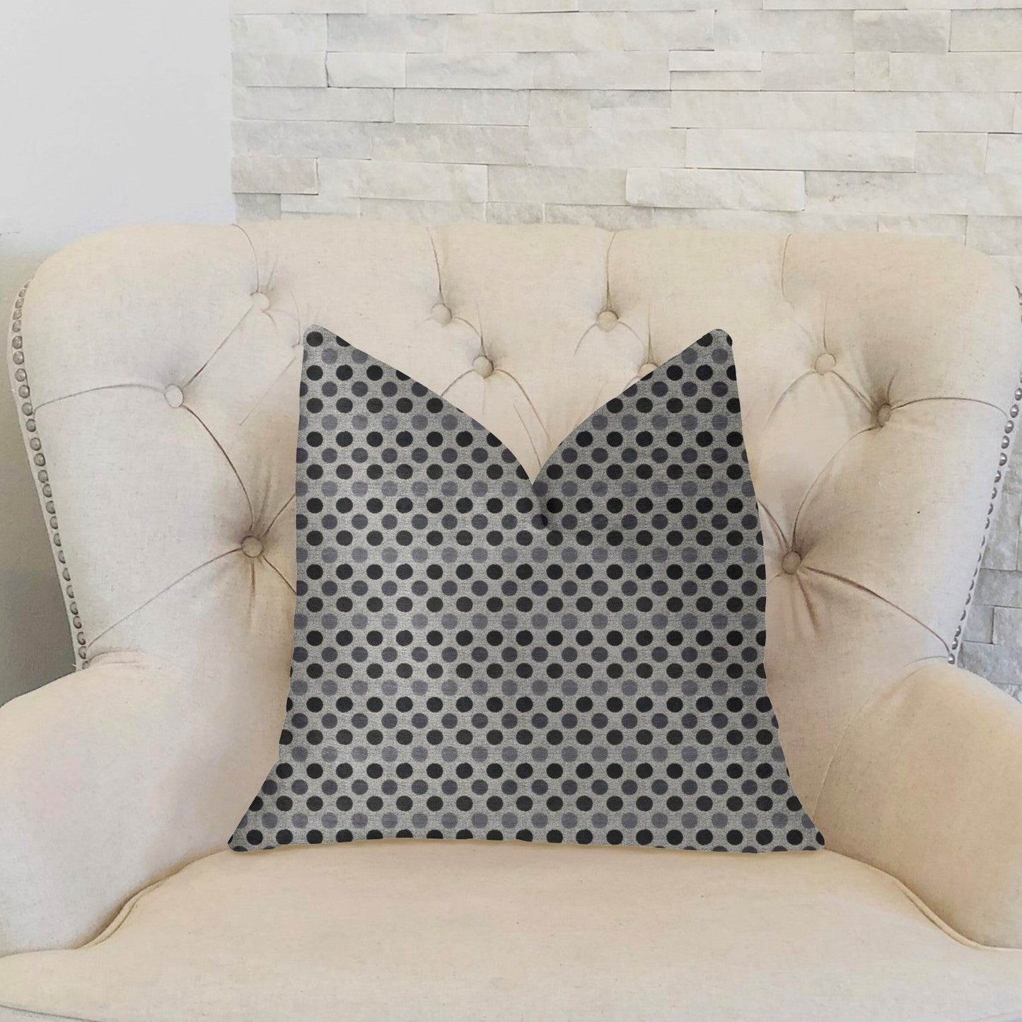 Paramount Gray and Black Luxury Throw Pillow - Plutus Brands
