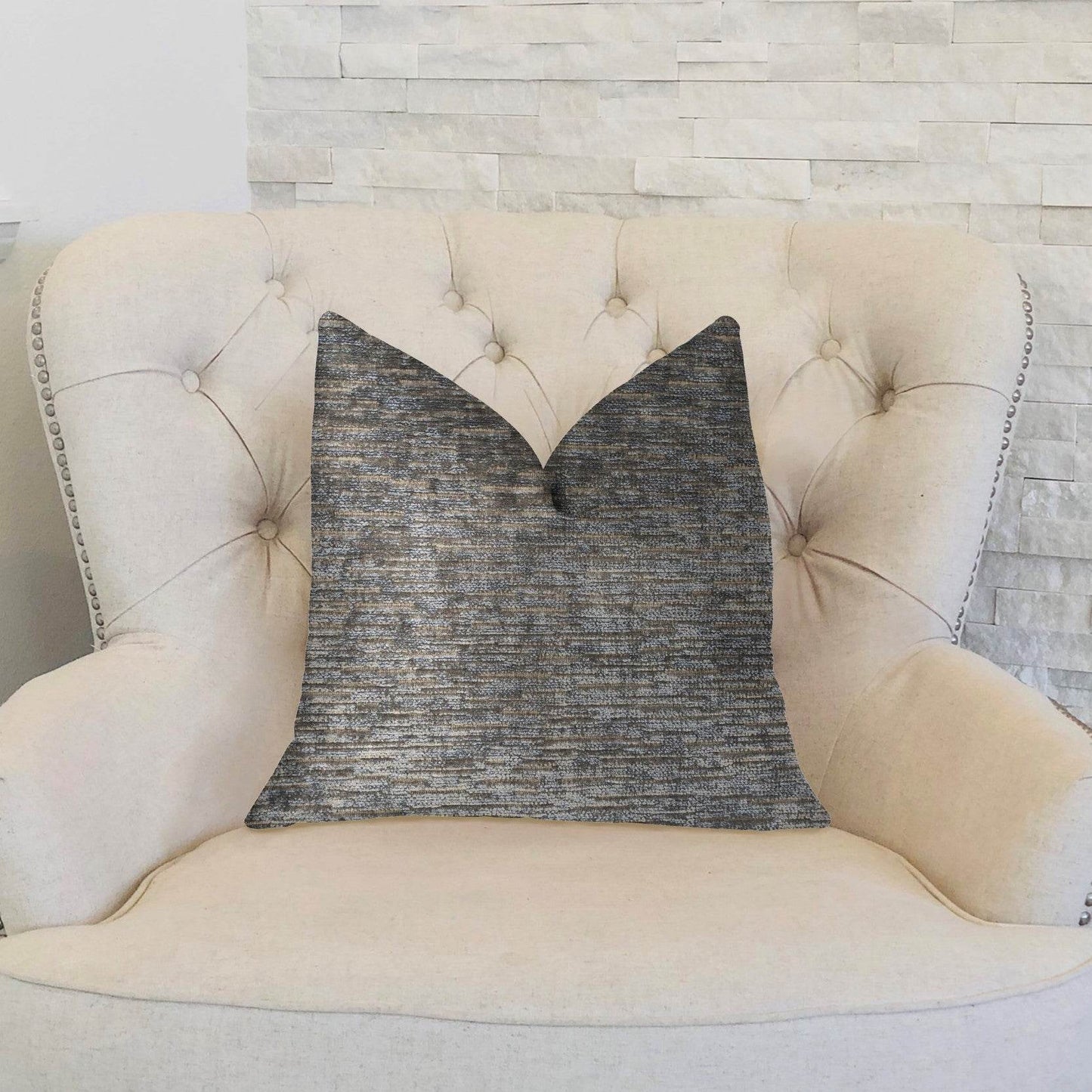 Drizziling Mist Gray Luxury Throw Pillow - Plutus Brands