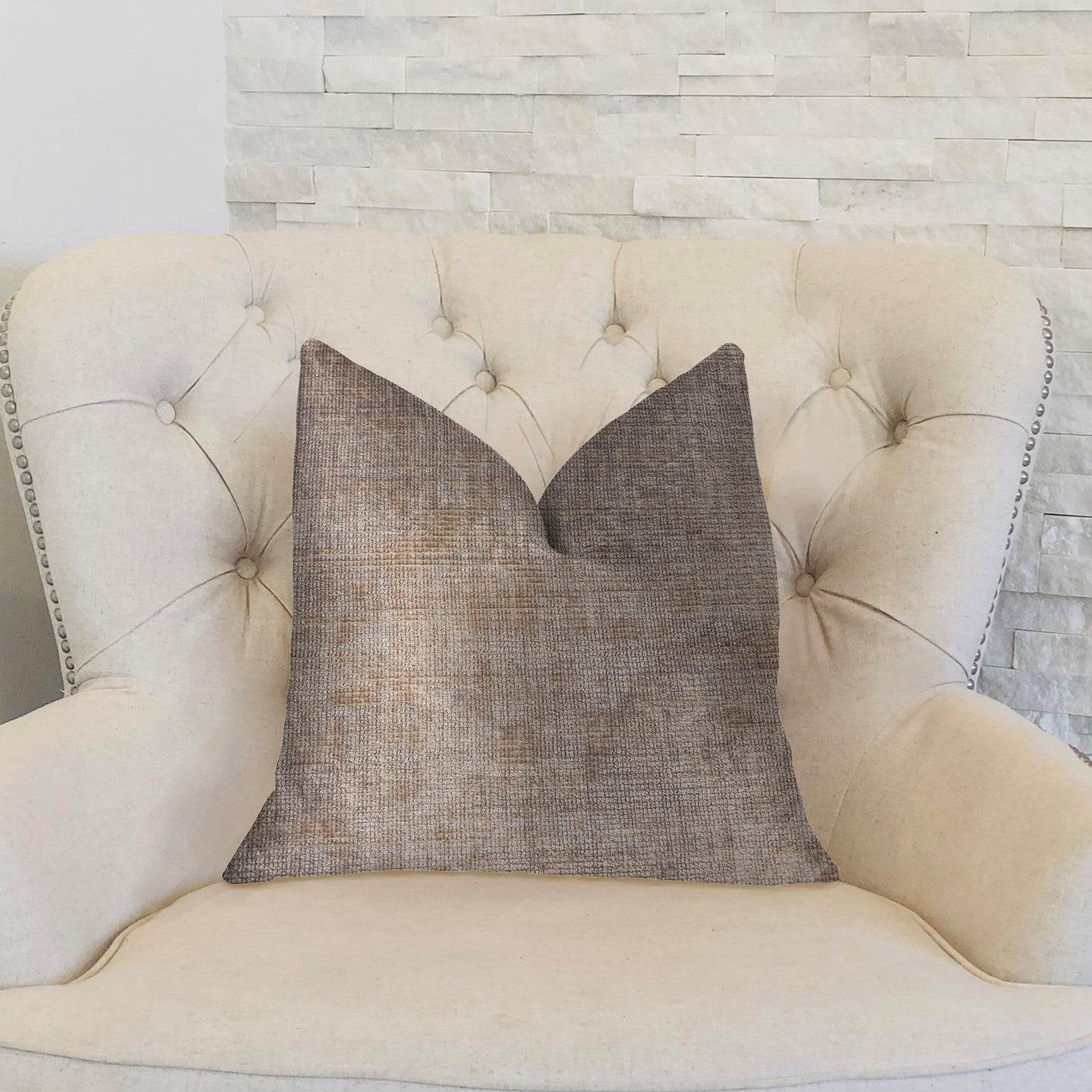 Monroe Bisque Beige Luxury Throw Pillow - Plutus Brands
