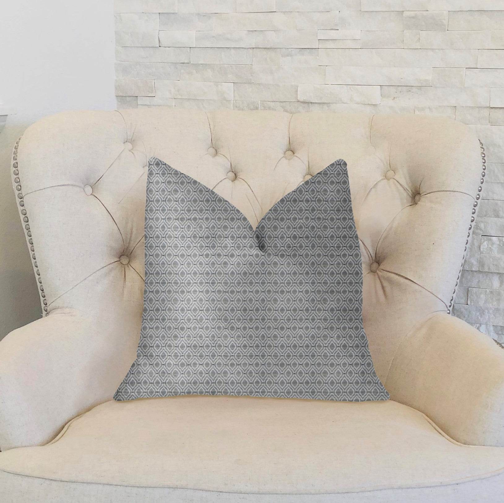 Deluxe Rockland Beige and Silver Luxury Throw Pillow - Plutus Brands