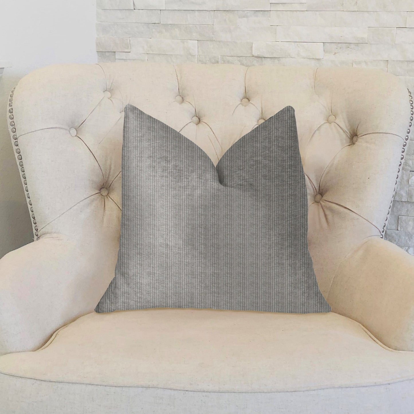 Fremont Gray and Silver Luxury Throw Pillow