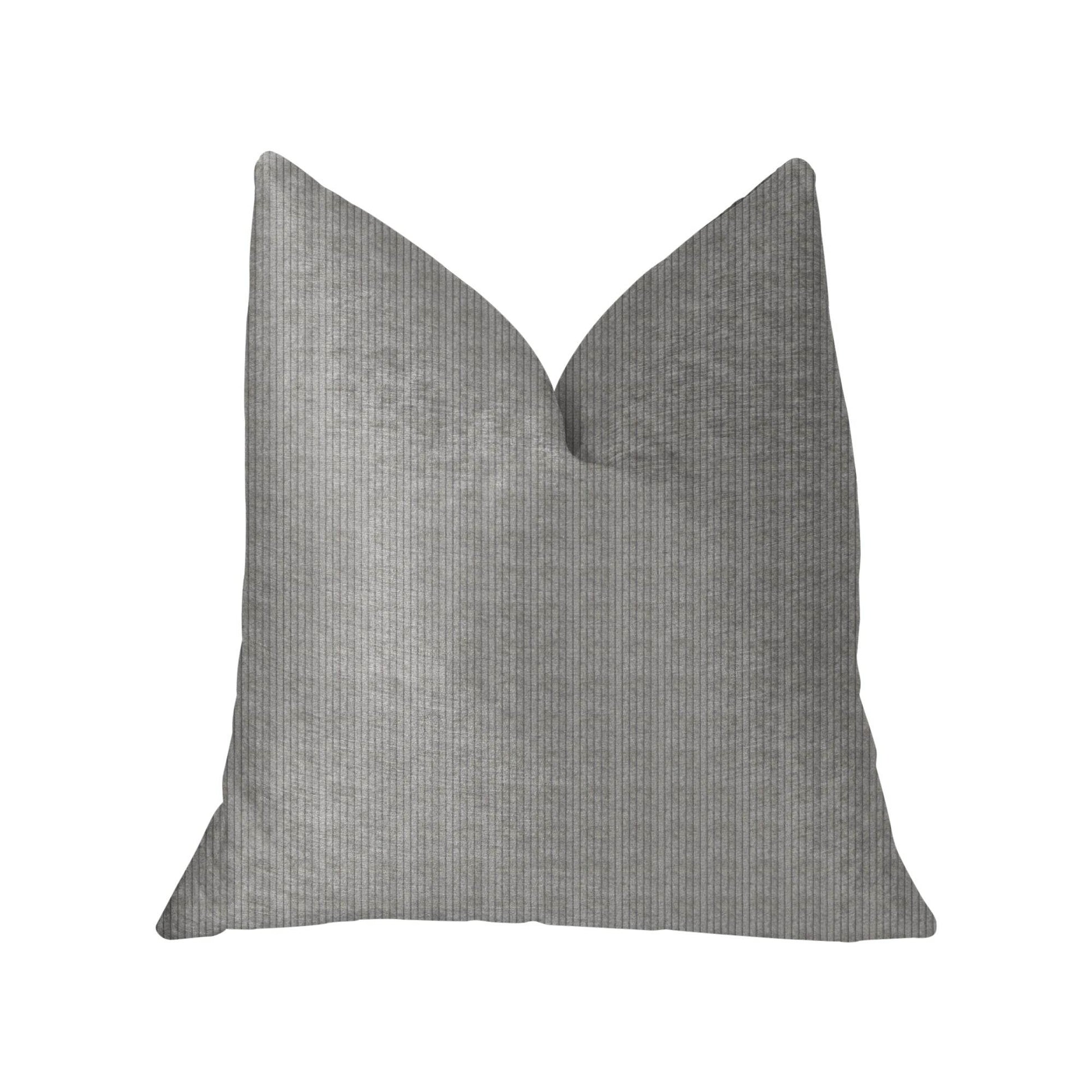 Fremont Gray and Silver Luxury Throw Pillow - Plutus Brands