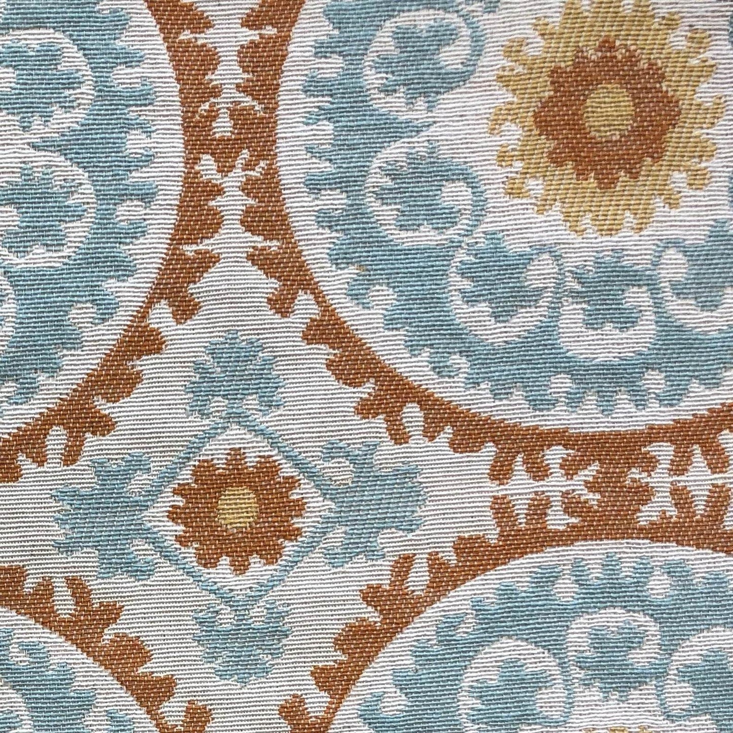 Sunset Cottage Orange, Blue and Ivory Luxury Throw Pillow - Plutus Brands