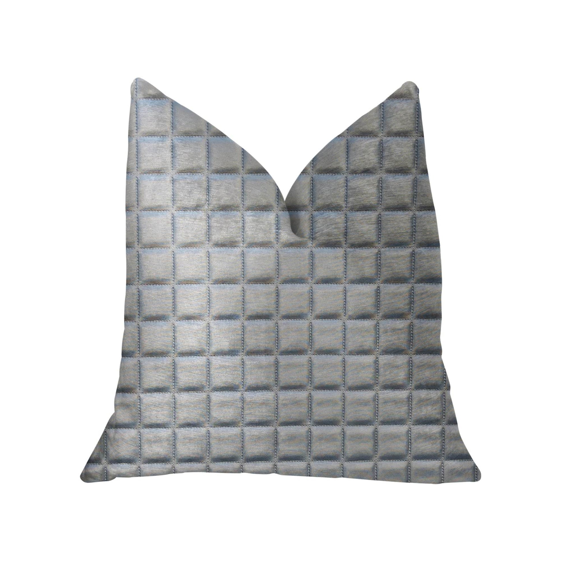 Silverton Silver Artificial Leather Luxury Throw Pillow - Plutus Brands