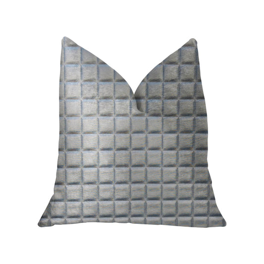 Silverton Silver Artificial Leather Luxury Throw Pillow - Plutus Brands