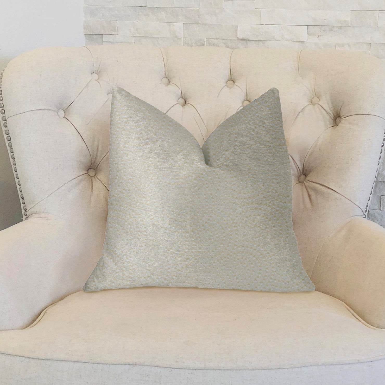 White Dove White Artificial Leather Luxury Throw Pillow - Plutus Brands