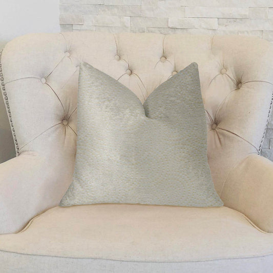 White Dove White Artificial Leather Luxury Throw Pillow - Plutus Brands