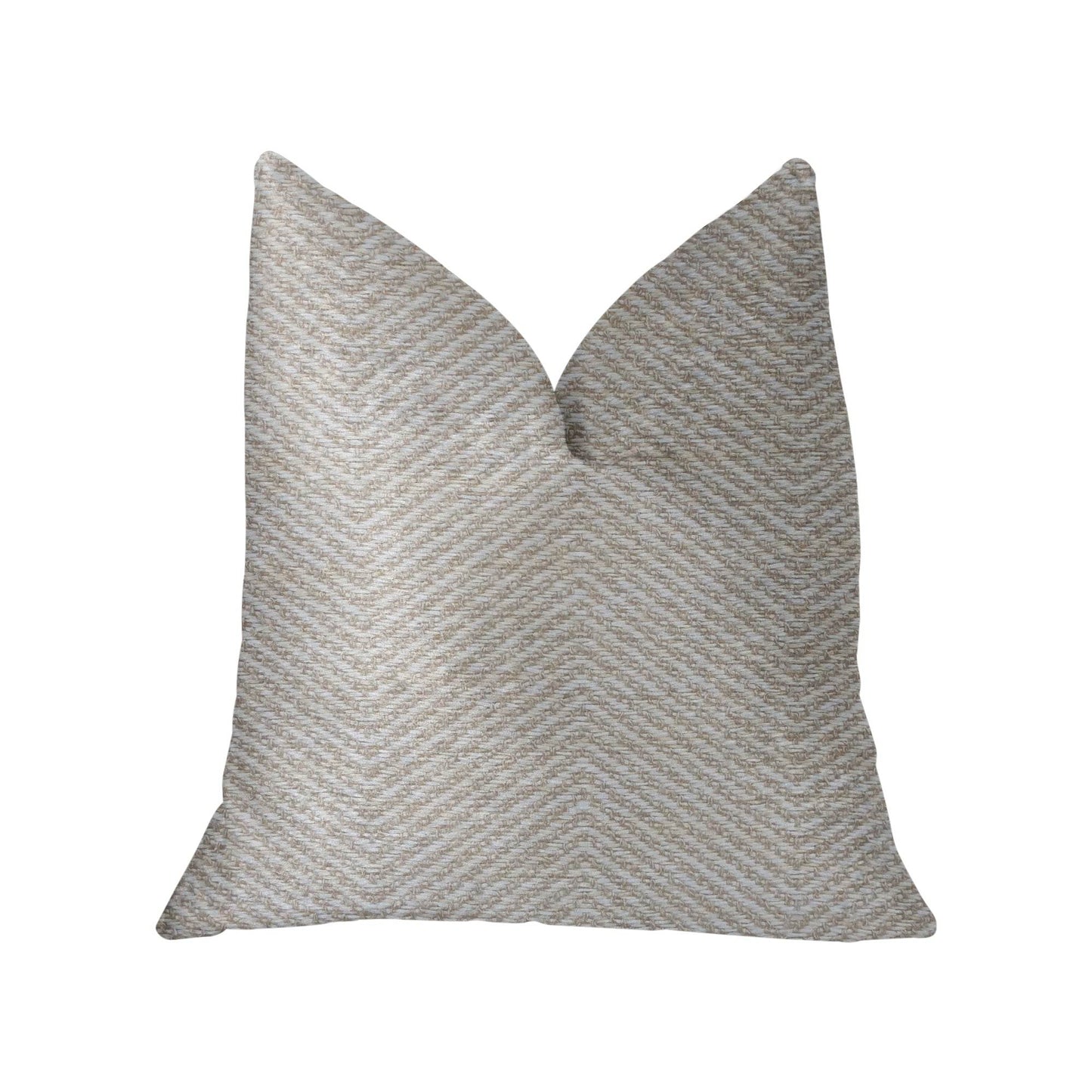 Plainville Beige Luxury Throw Pillow - Plutus Brands