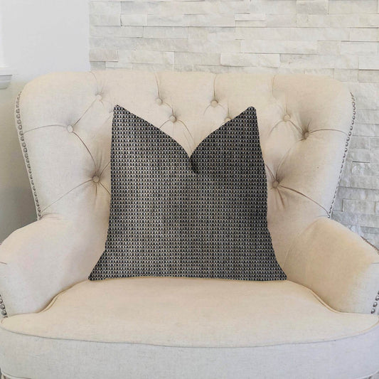 Melbourne Beige and Black Luxury Throw Pillow - Plutus Brands
