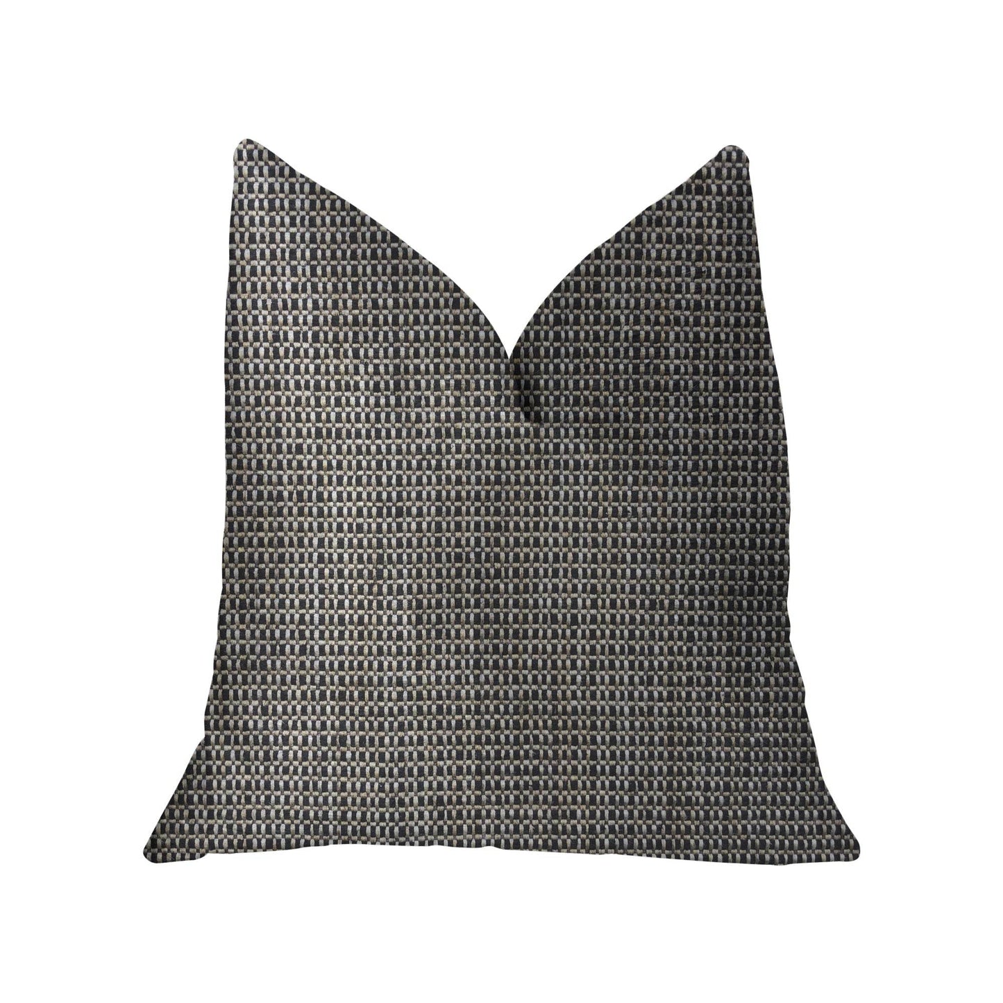 Melbourne Beige and Black Luxury Throw Pillow - Plutus Brands