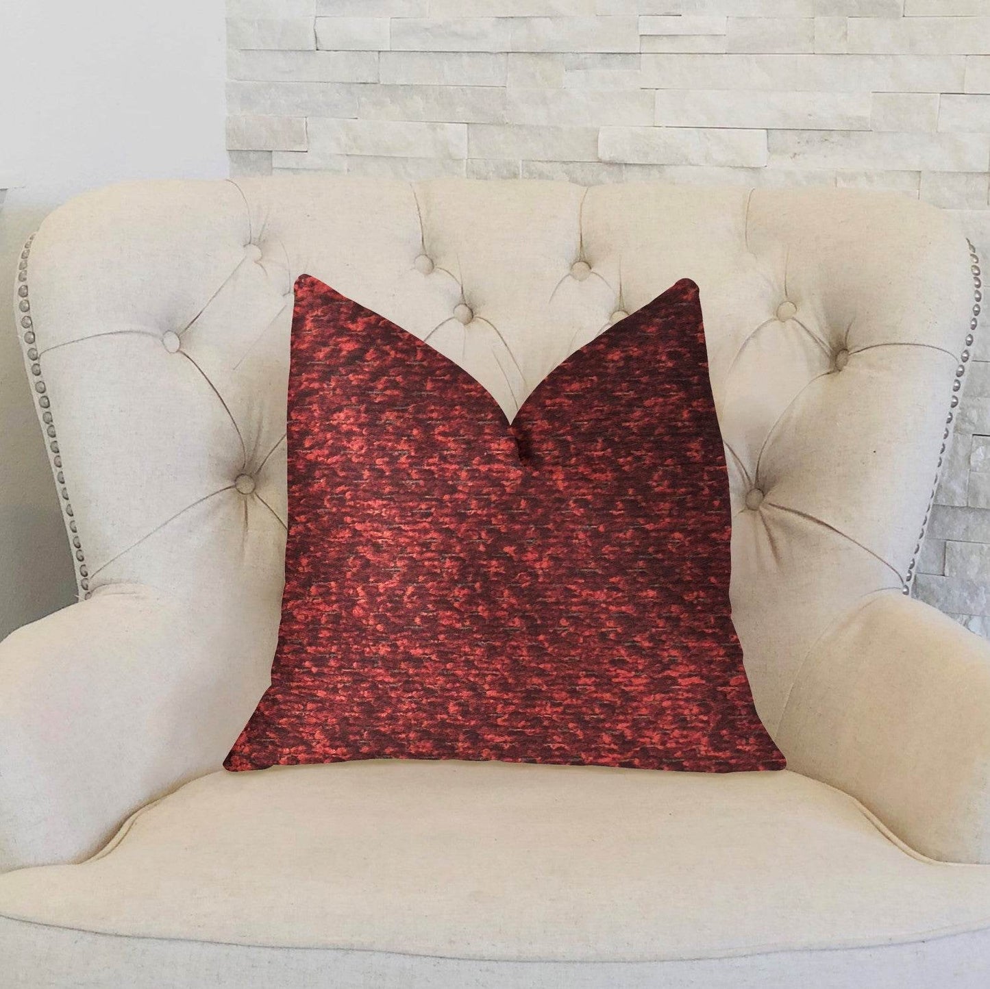 Hibiscus Burgundy Red Luxury Throw Pillow - Plutus Brands