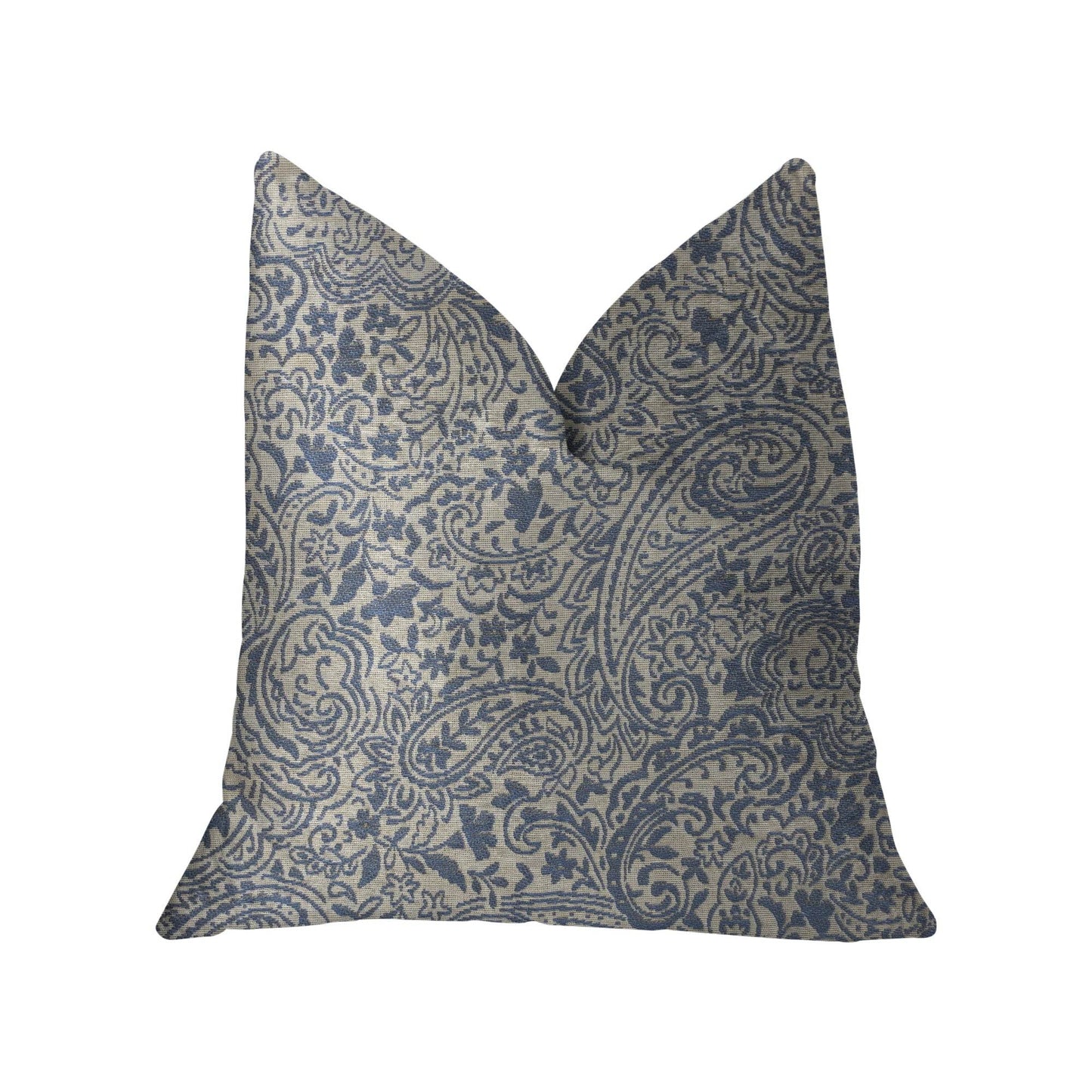 Kingston Waverly Blue and Ivory Luxury Throw Pillow - Plutus Brands